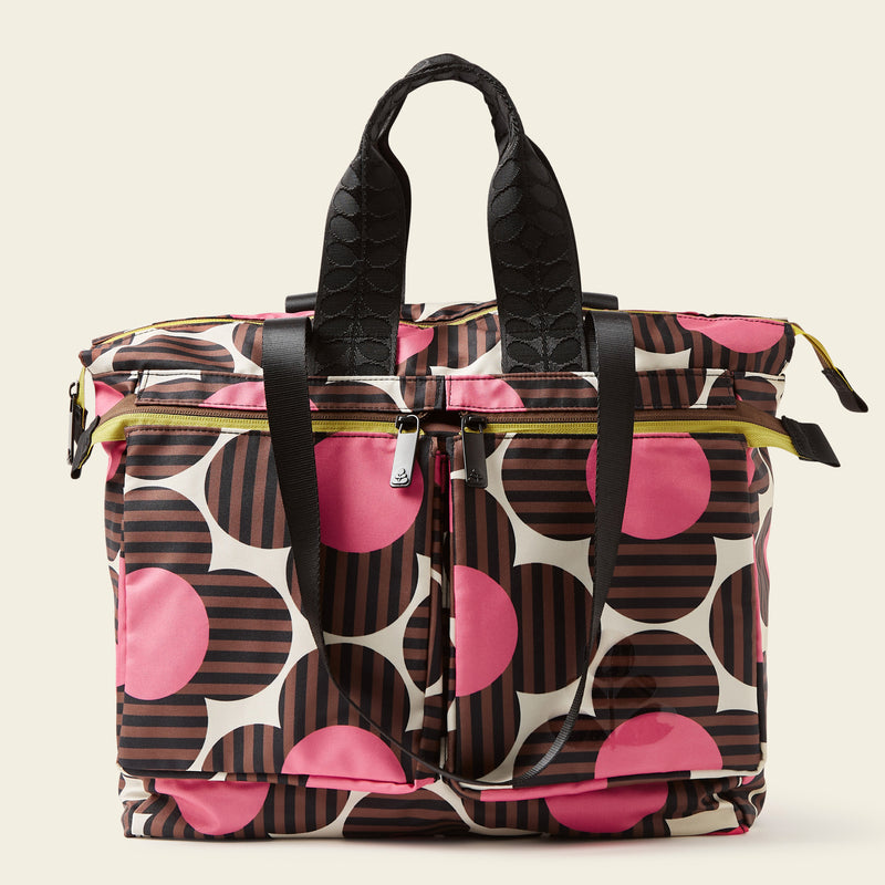 Axis Tote Bag in Striped Flower Azalea pattern by Orla Kiely