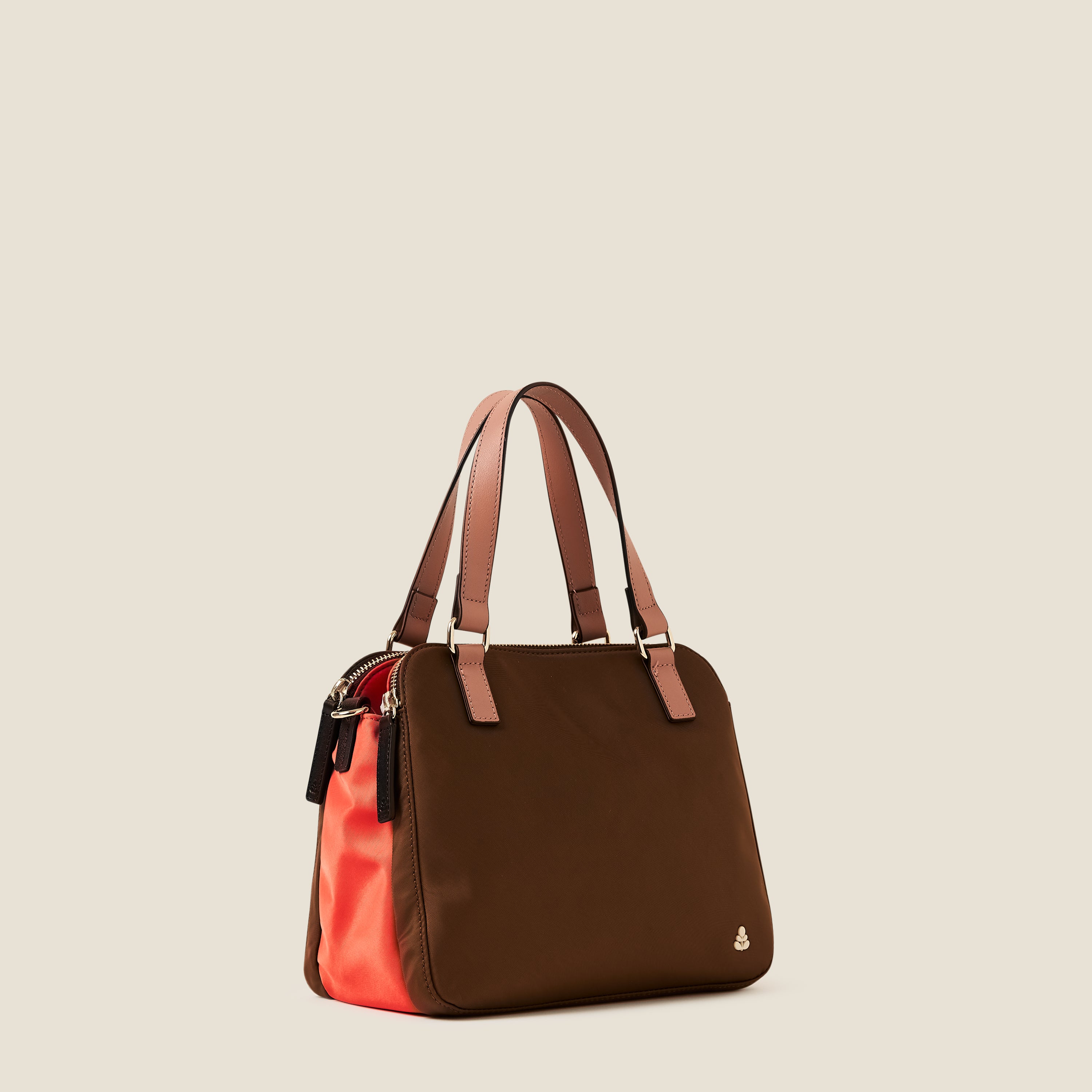 Colourblock Shoulder Bag - Brown