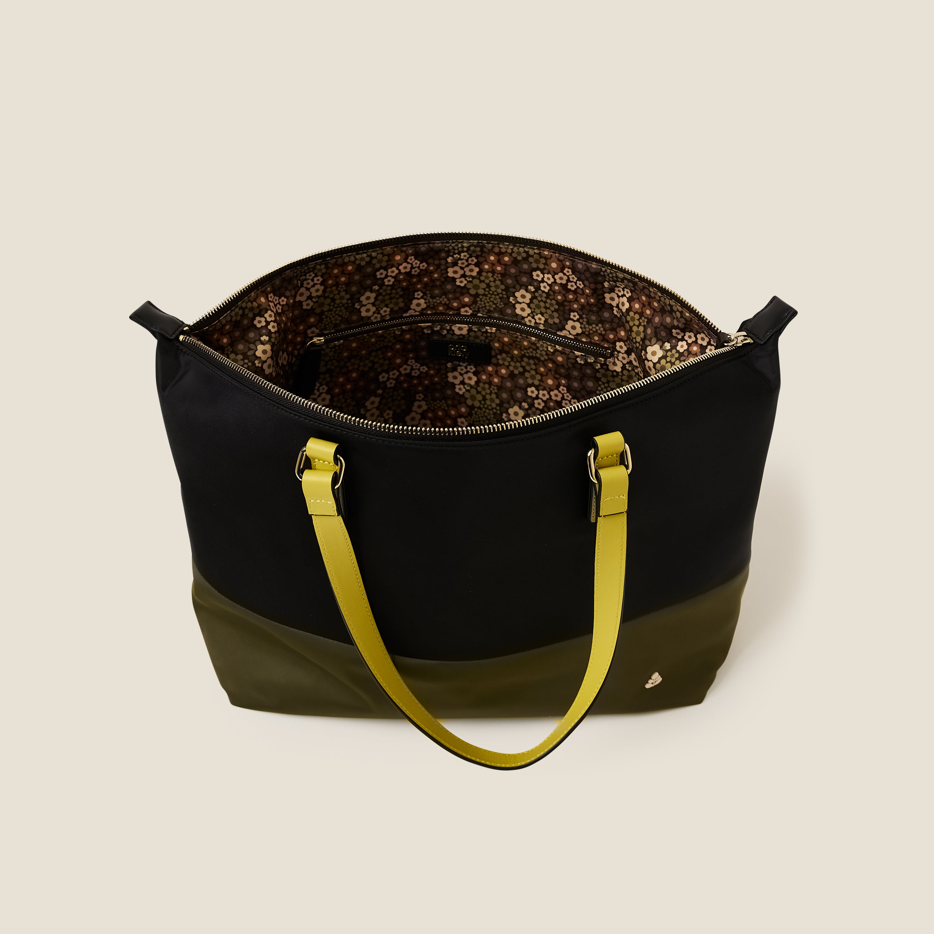 Colourblock Tote Bag - Black