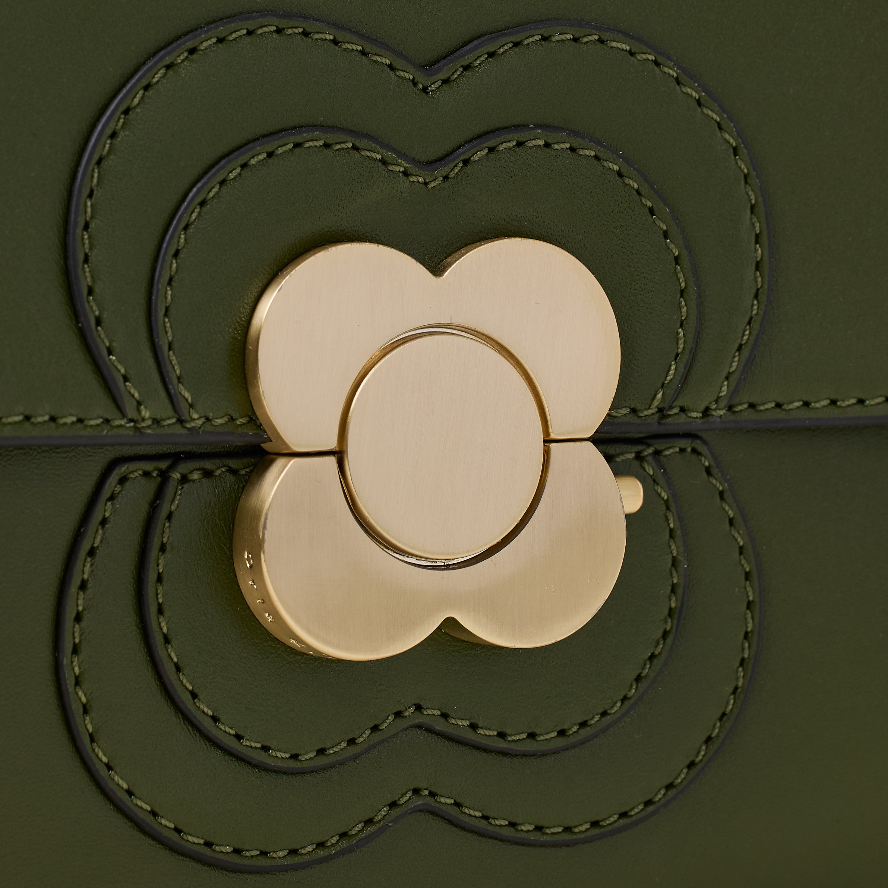 Eclipse Leather Crossbody Bag - Flower Applique Forest