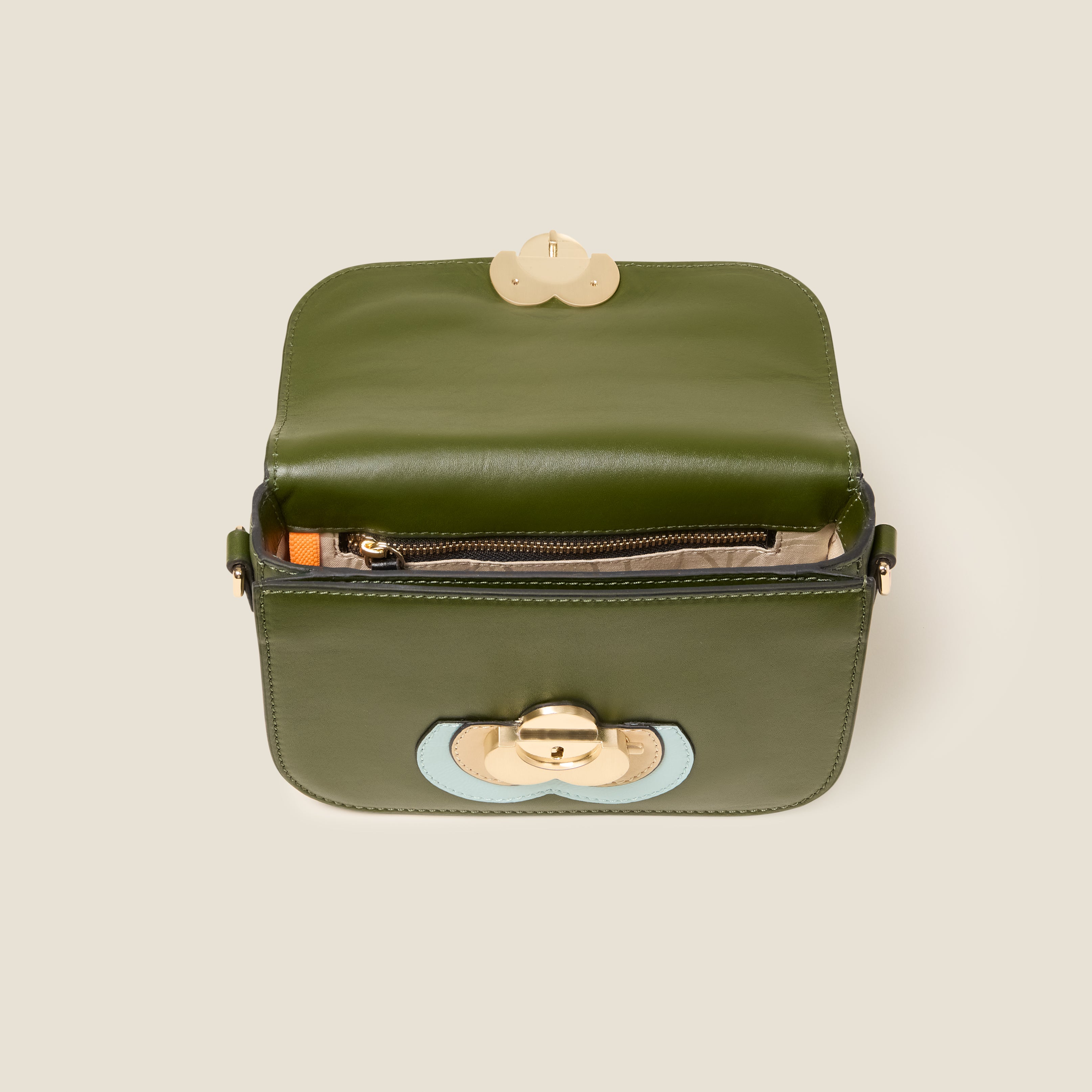 Mini Eclipse Leather Crossbody Bag - Flower Applique Forest