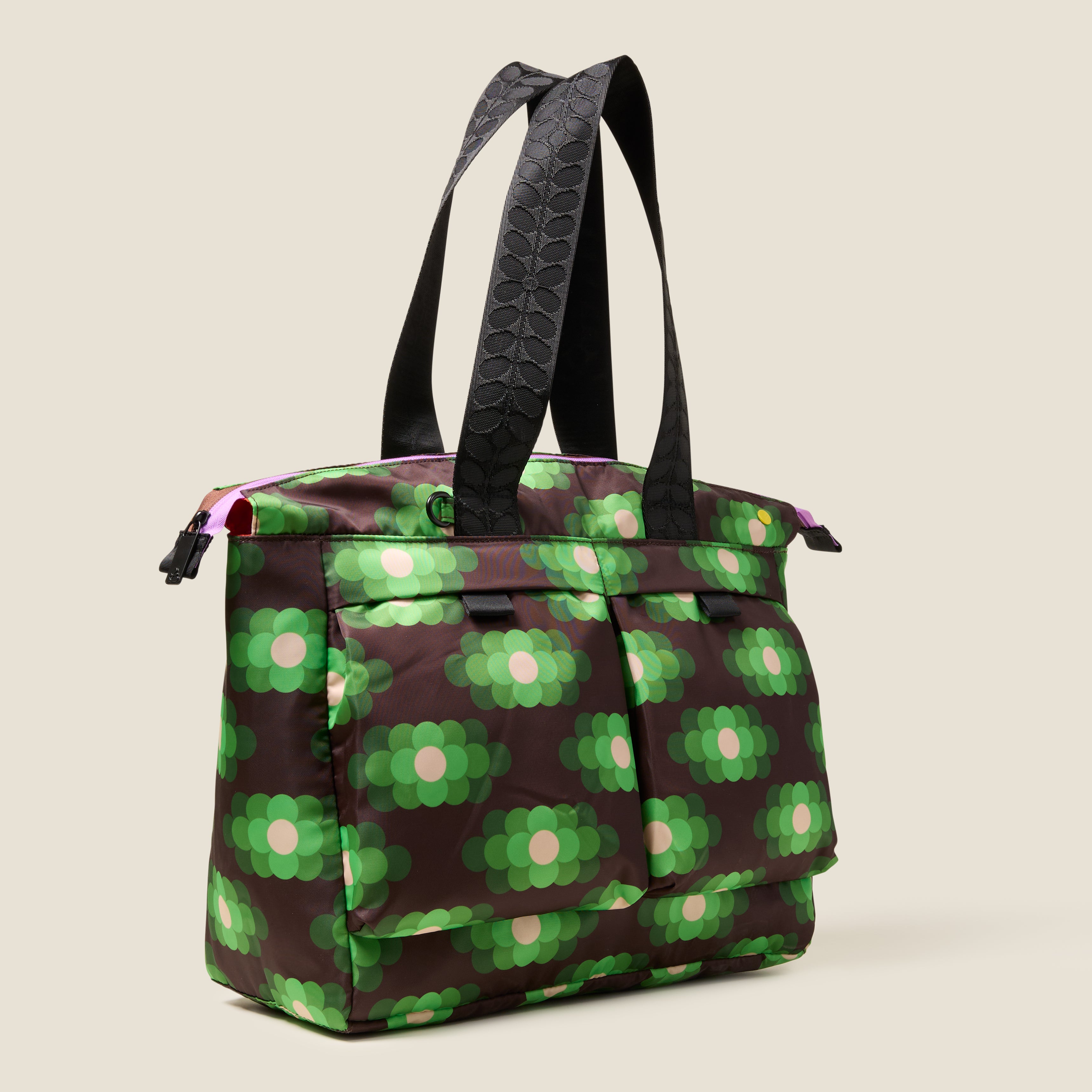 Axis Tote Bag - Flower Haze Neon Green