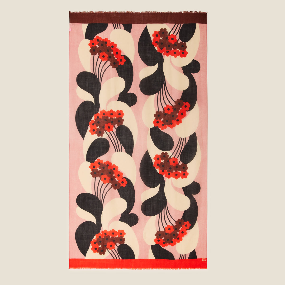 Wool Scarf - River Flower Rose