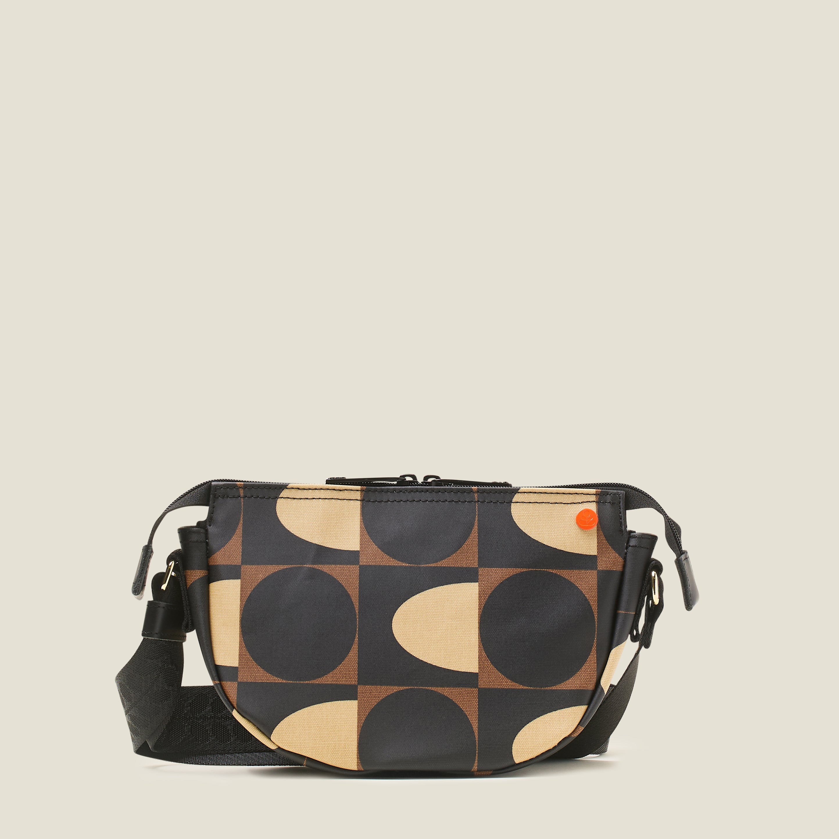 Mini Rounder Crossbody - Spot Square Mocha