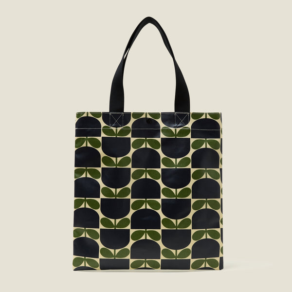 Rollaway Book Bag  - Block Flower Leaf