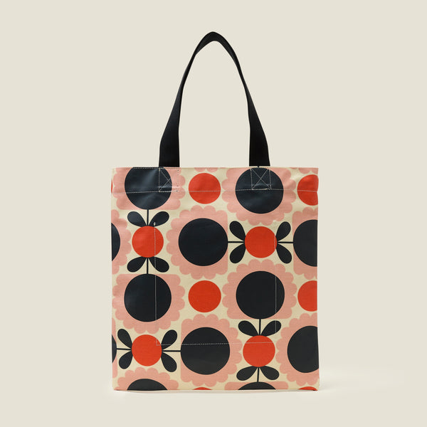 Rollaway Book Bag  - Scallop Flower Spot Blush