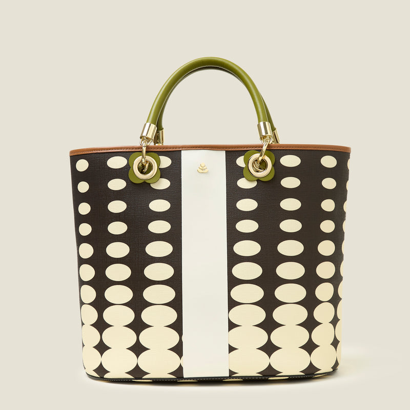 Smile Tote - Optical Oval Mocha