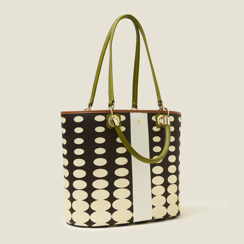 Smile Tote - Optical Oval Mocha