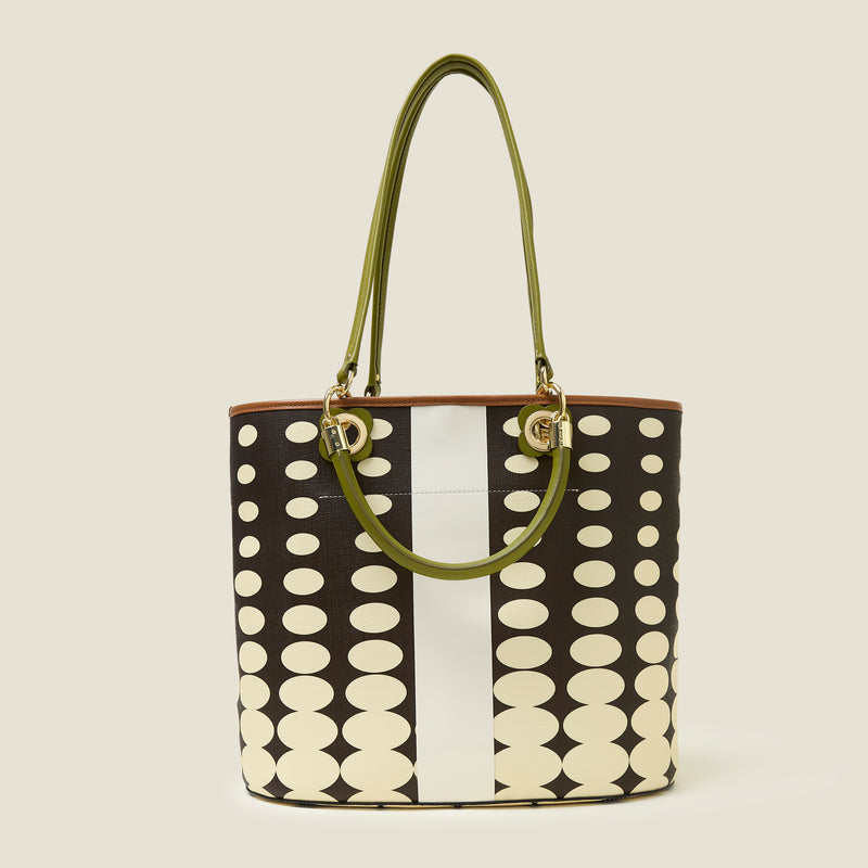 Smile Tote - Optical Oval Mocha