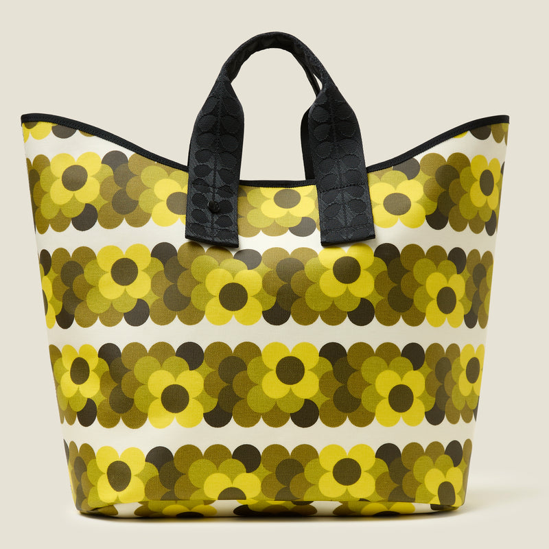 Carryall Large Tote - Retro Flower Yellow