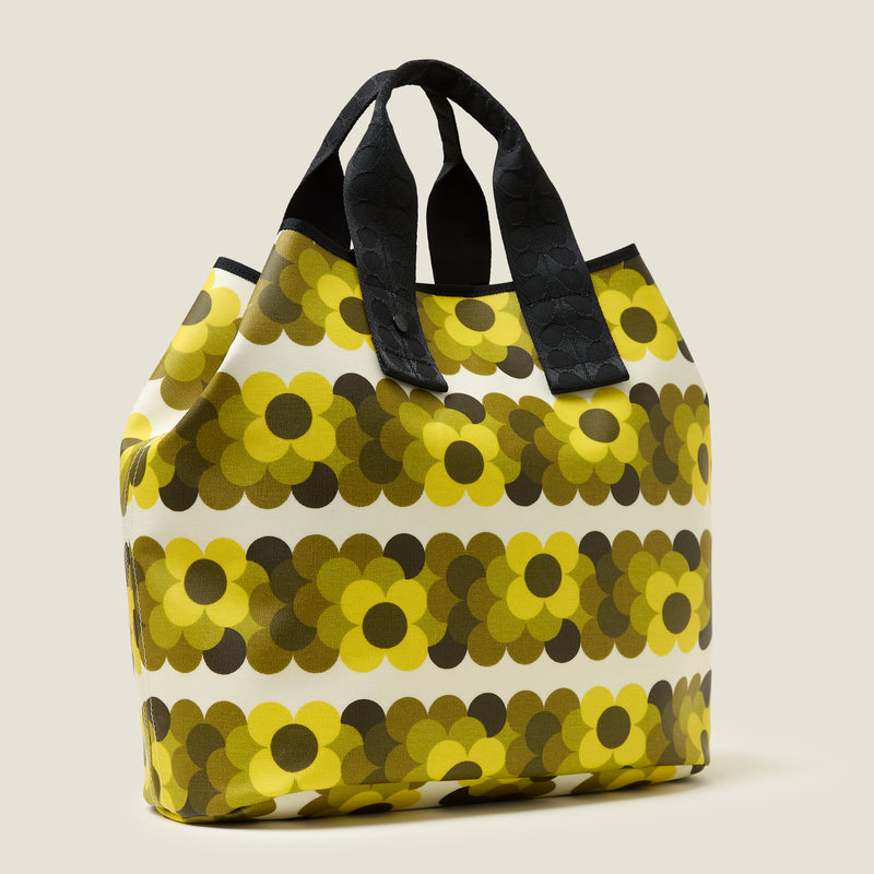 Carryall Large Tote - Retro Flower Yellow