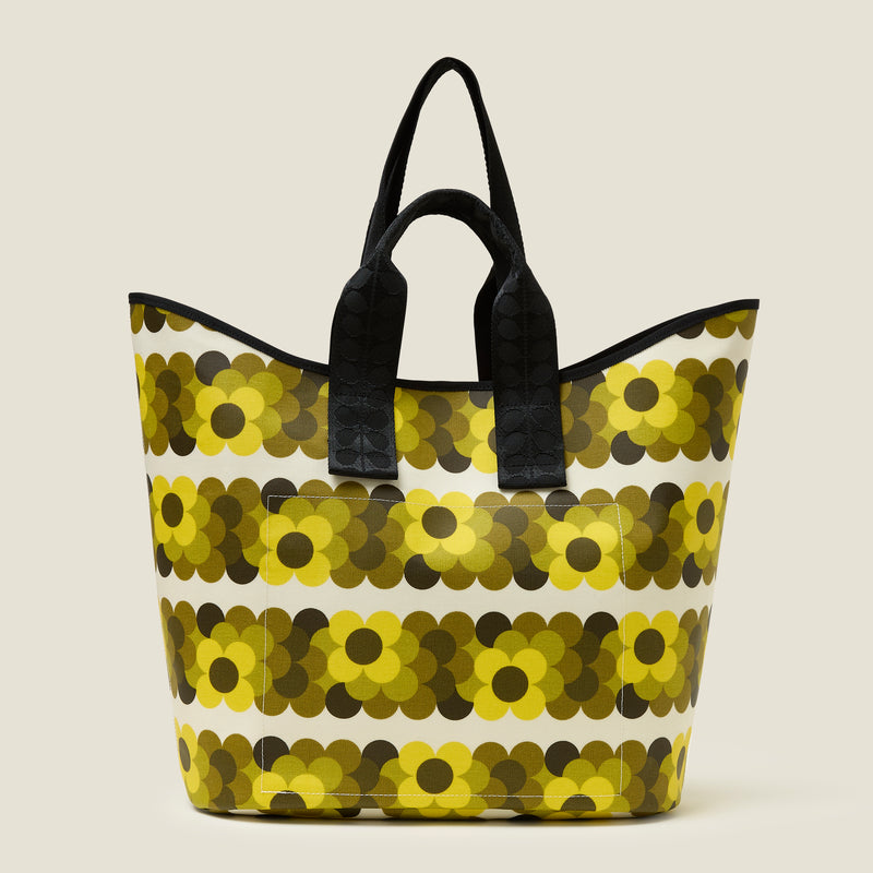 Carryall Large Tote - Retro Flower Yellow