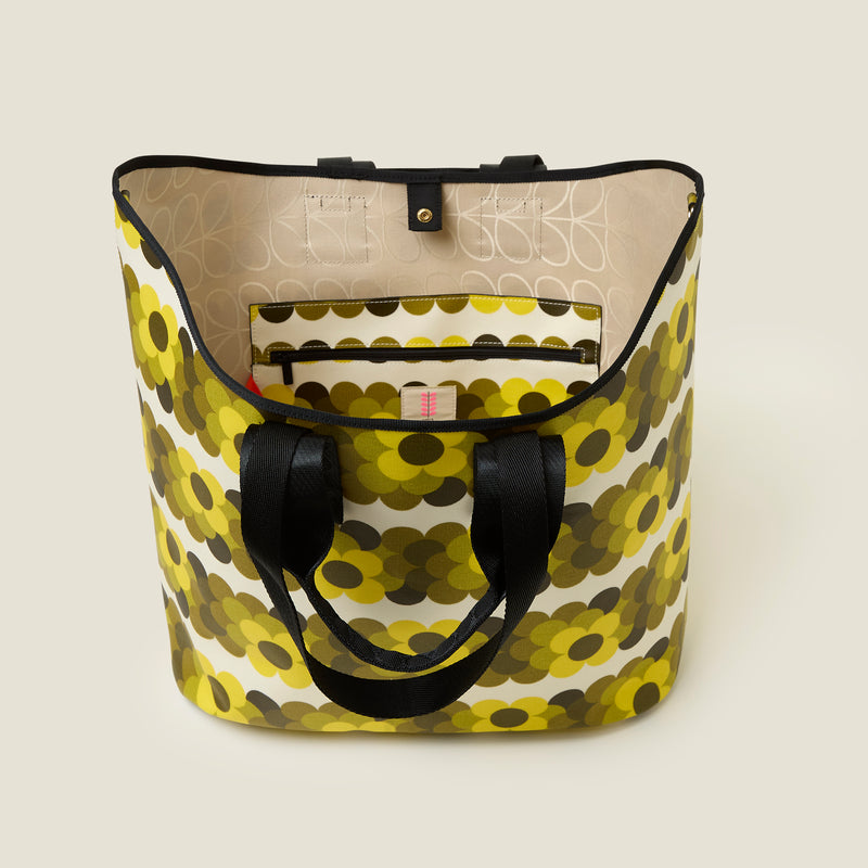 Carryall Large Tote - Retro Flower Yellow