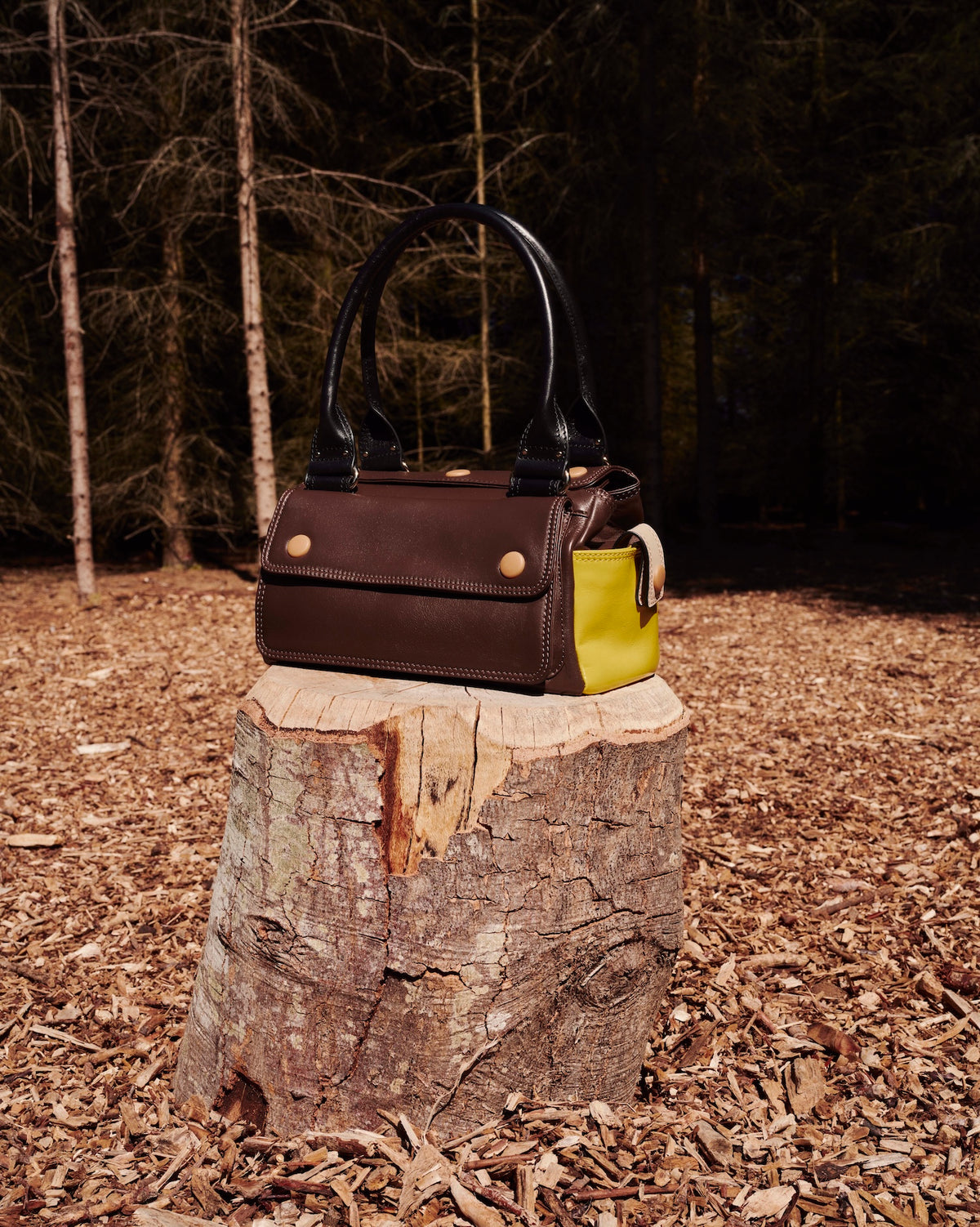 Pockety Shoulder Bag - OK Colourblock Chocolate