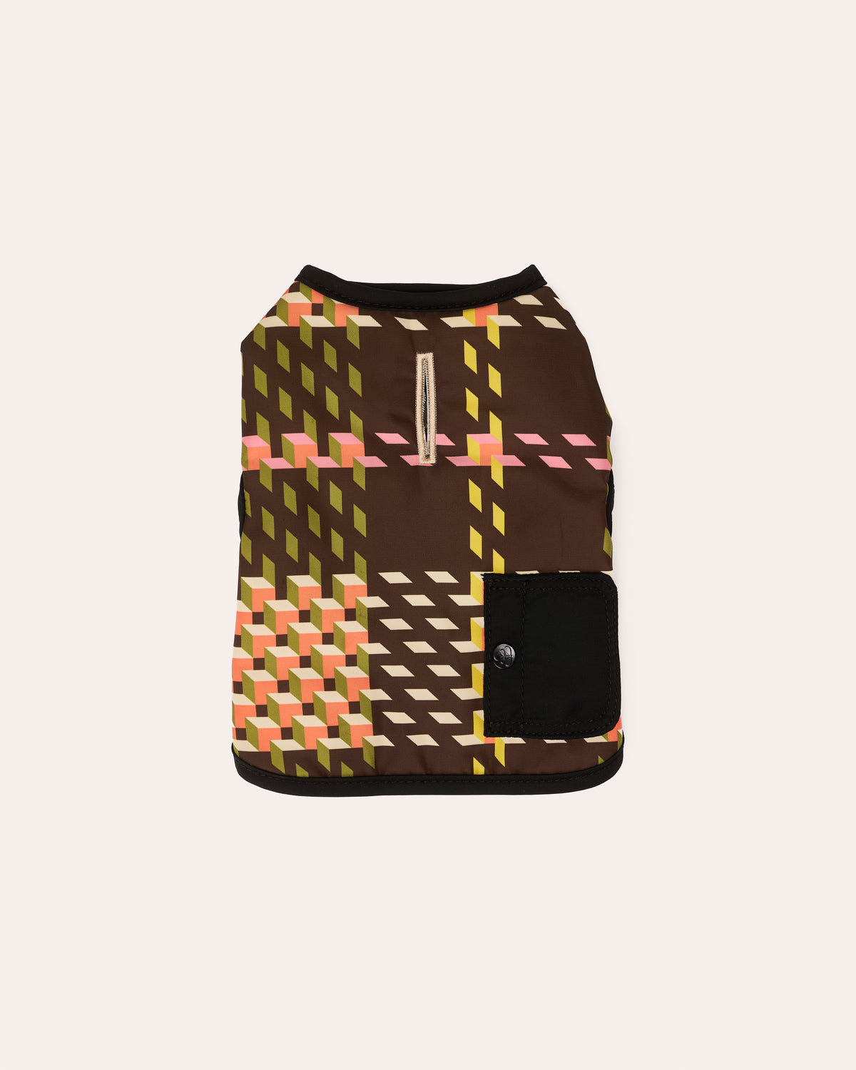 Dog Coat - Cubic Check Cocoa