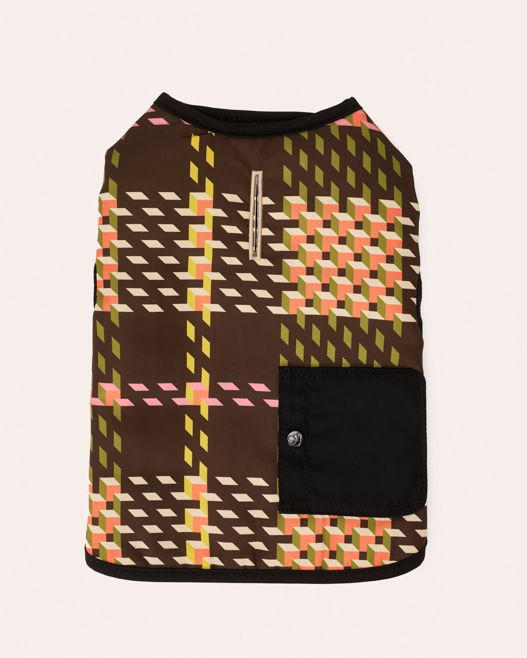 Dog Coat - Cubic Check Cocoa