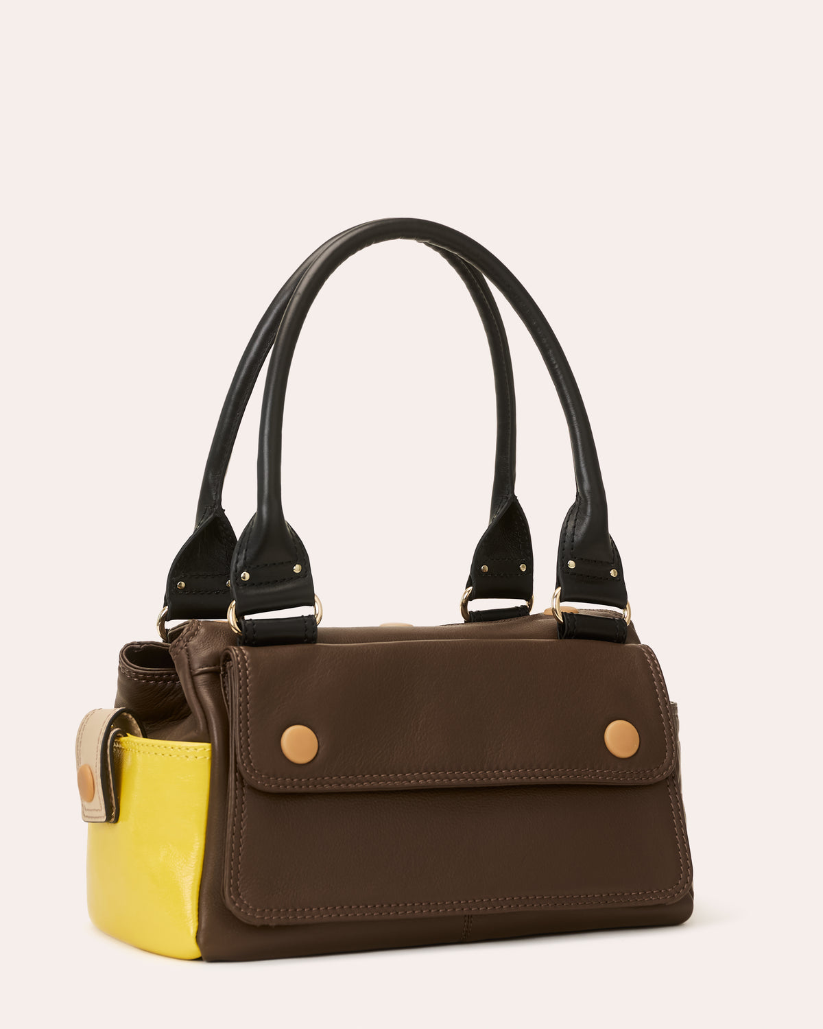 Pockety Shoulder Bag - OK Colourblock Chocolate