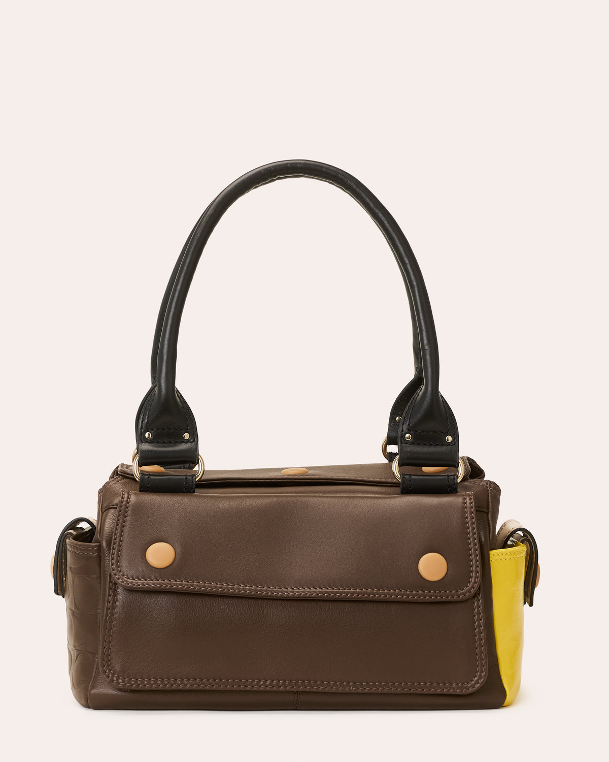 Pockety Shoulder Bag - OK Colourblock Chocolate