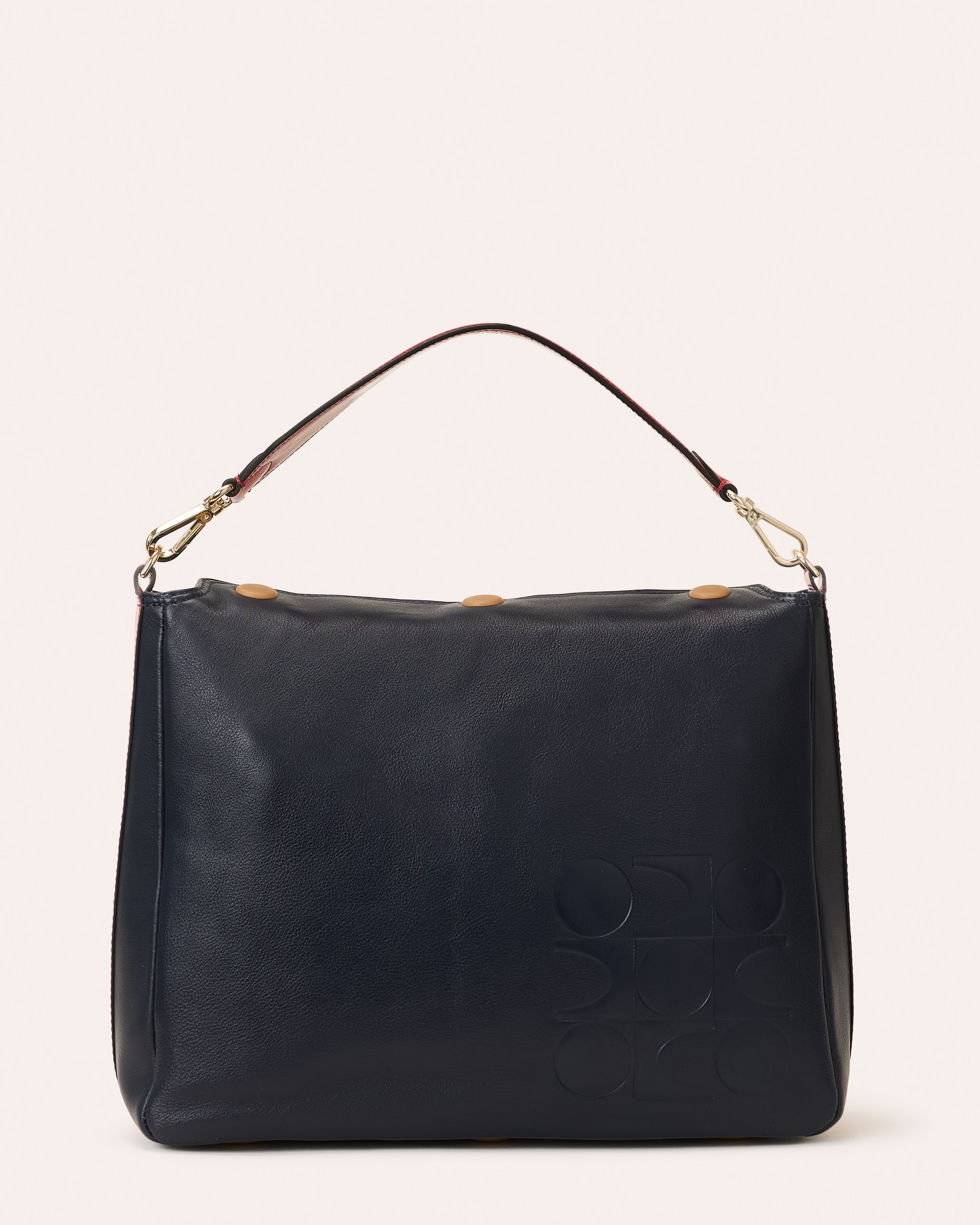 Large Softie Leather Shoulder Bag - OK Colour Block Navy