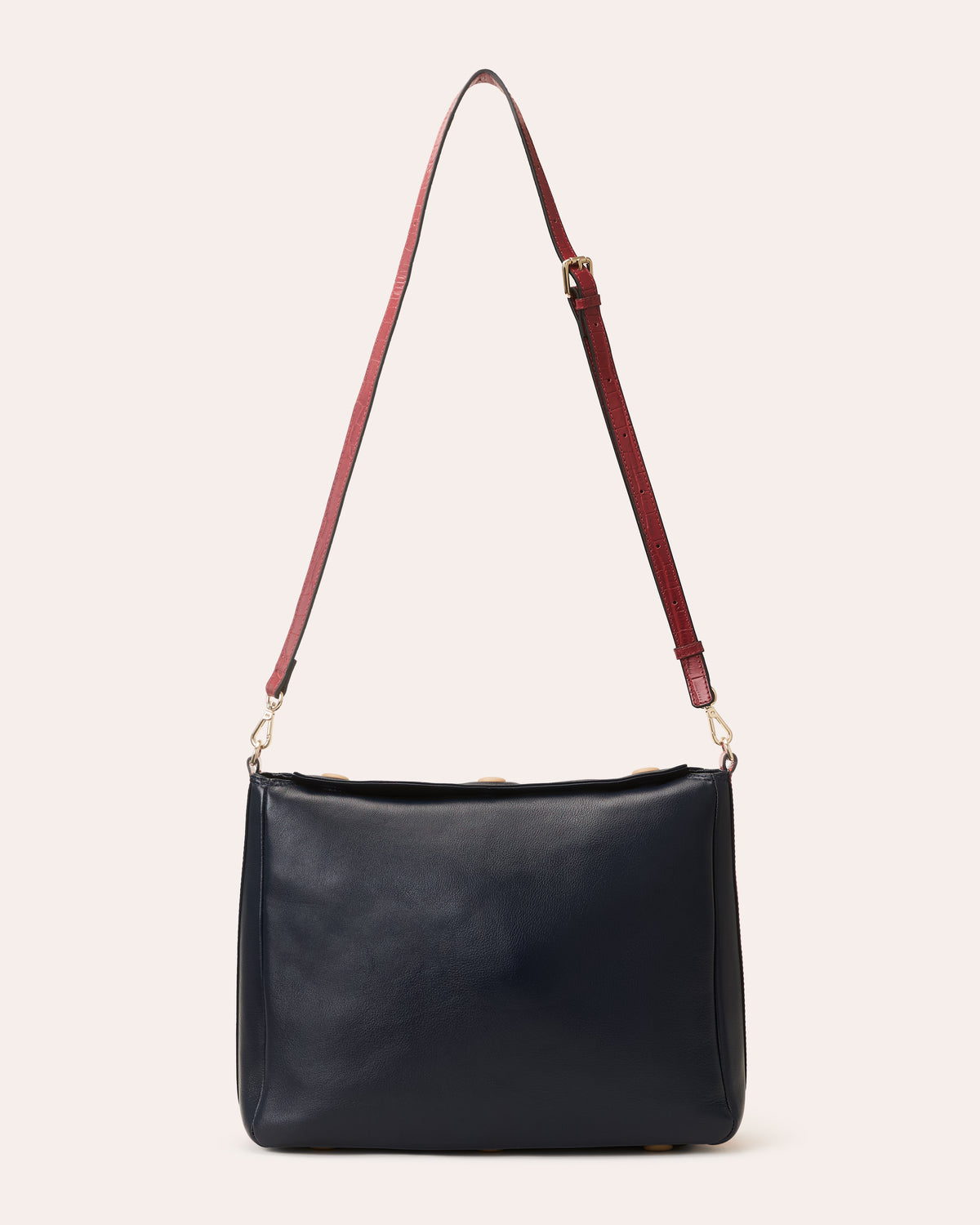 Large Softie Leather Shoulder Bag - OK Colour Block Navy