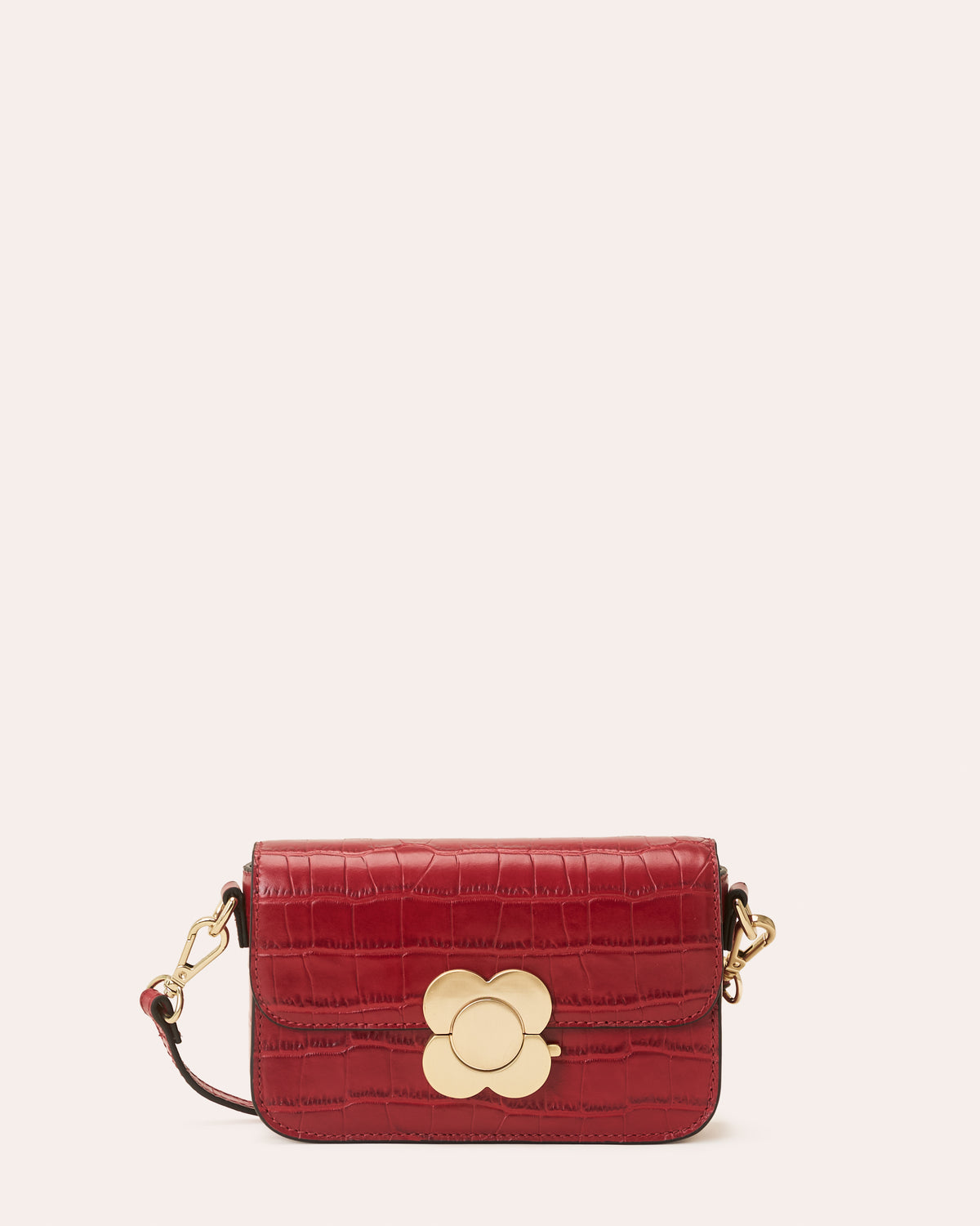 Extra Mini Eclipse Leather Crossbody - Red Croc