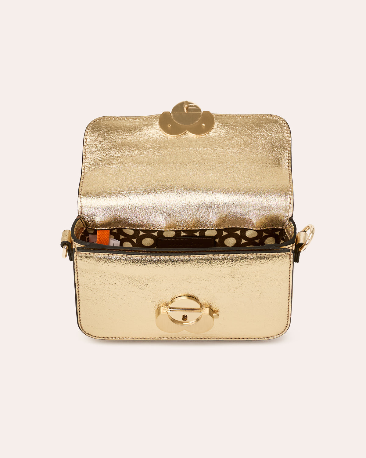 Extra Mini Eclipse Leather Crossbody - Gold Metallic Leather