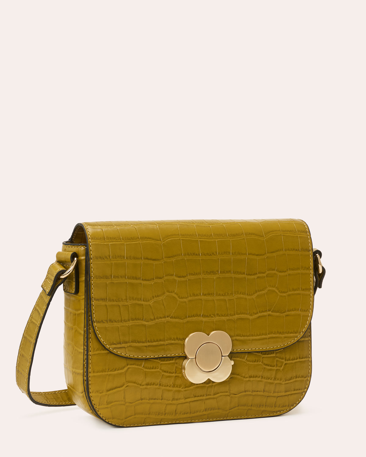 Eclipse Leather Crossbody - Green Tea Croc