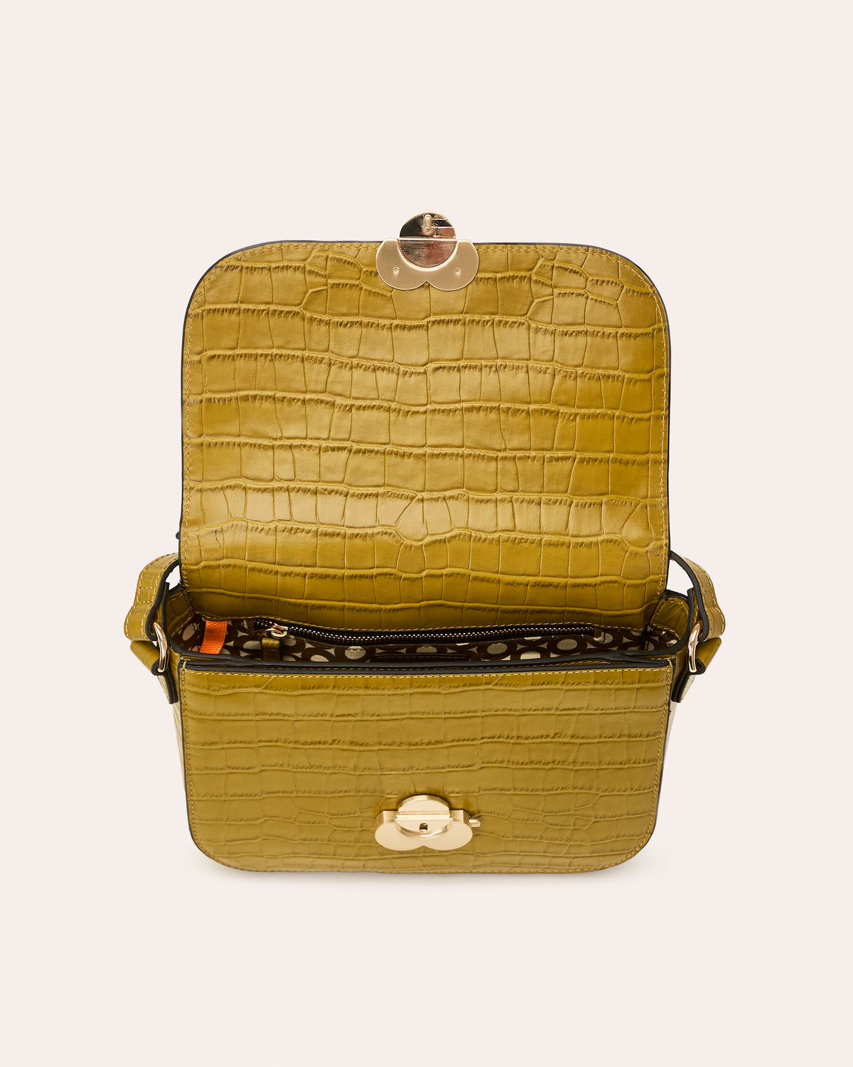 Eclipse Leather Crossbody - Green Tea Croc