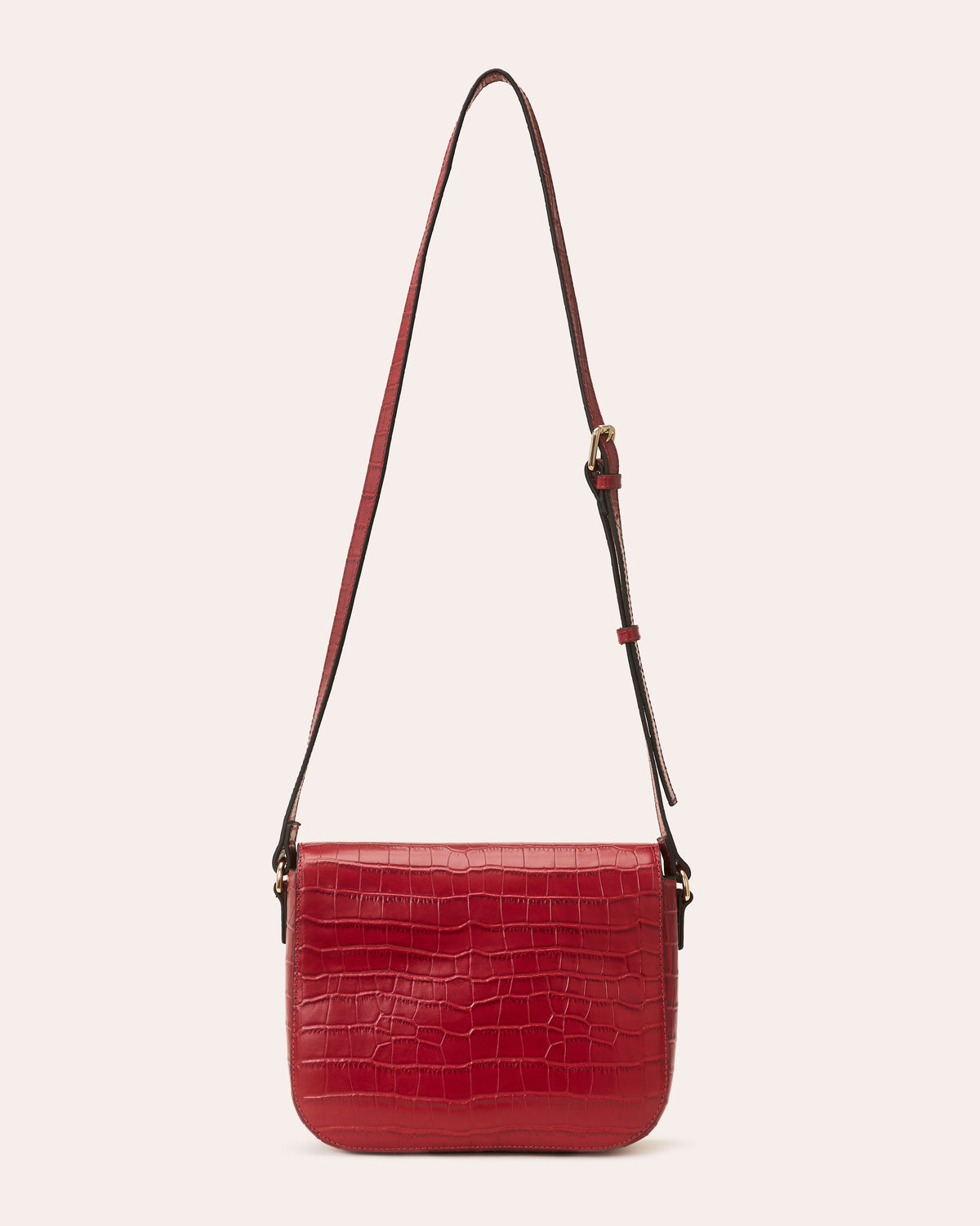 Eclipse Leather Crossbody - Red Croc