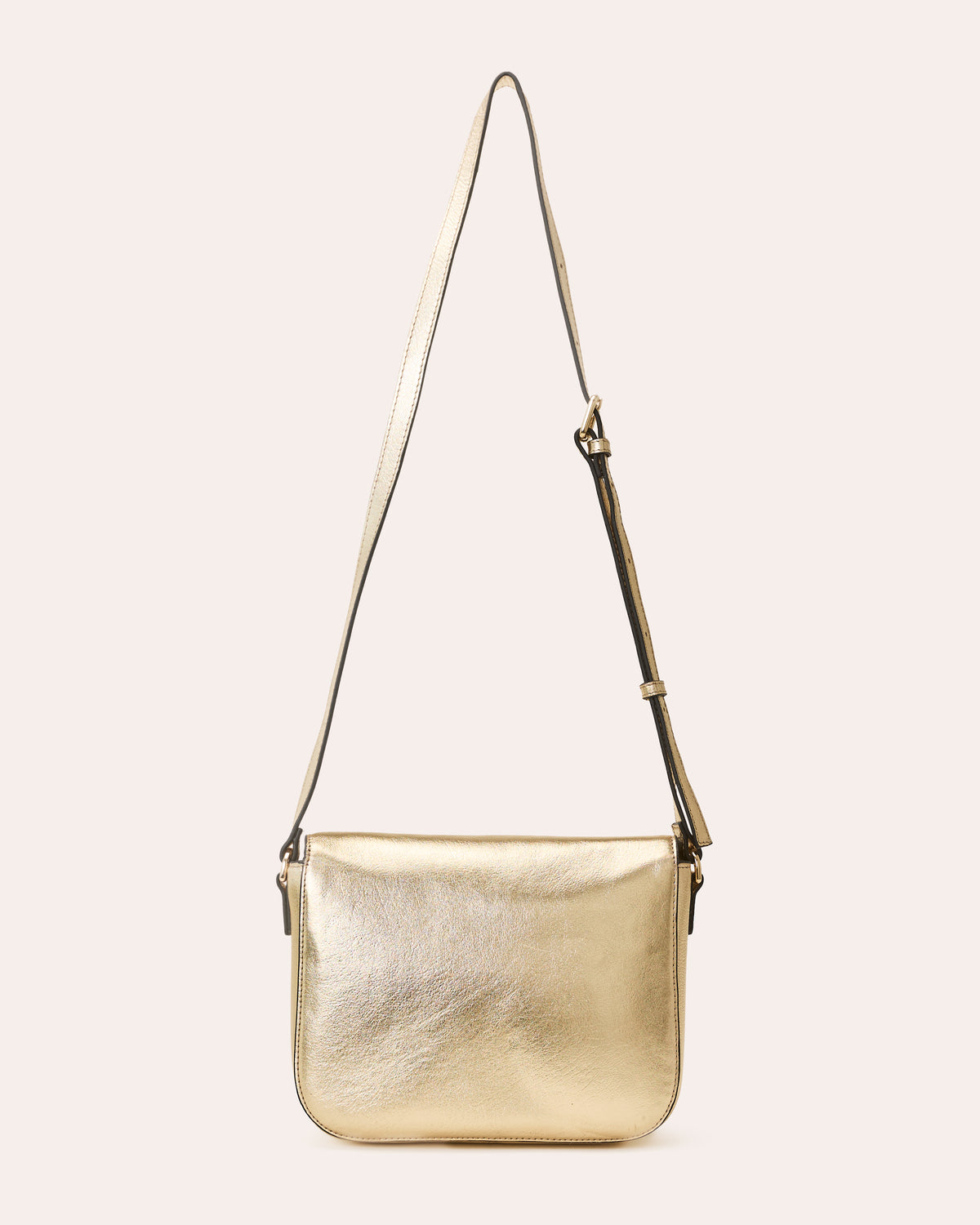 Eclipse Leather Crossbody - Gold Metallic