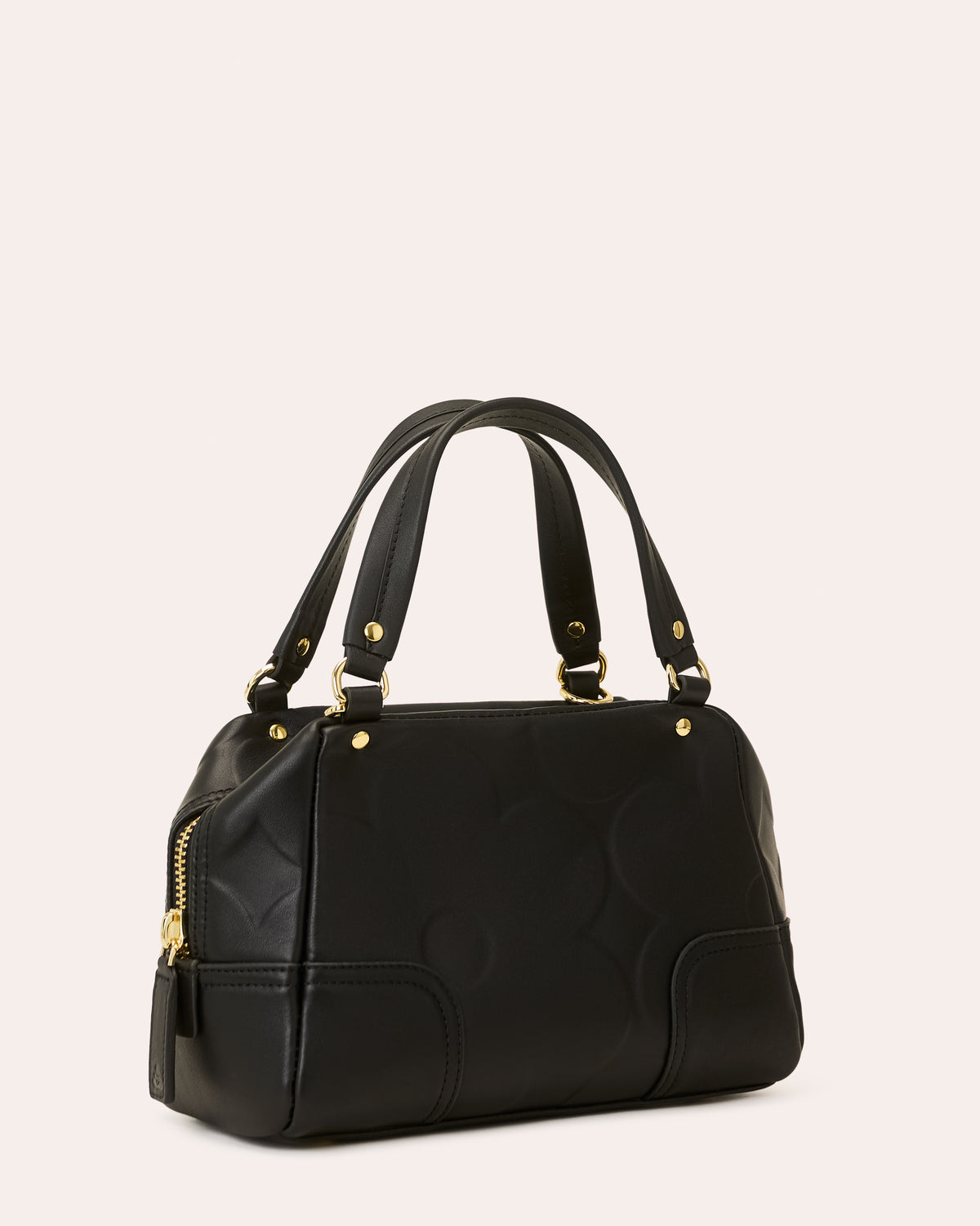 Concertina Leather Crossbody - Flower Power Black
