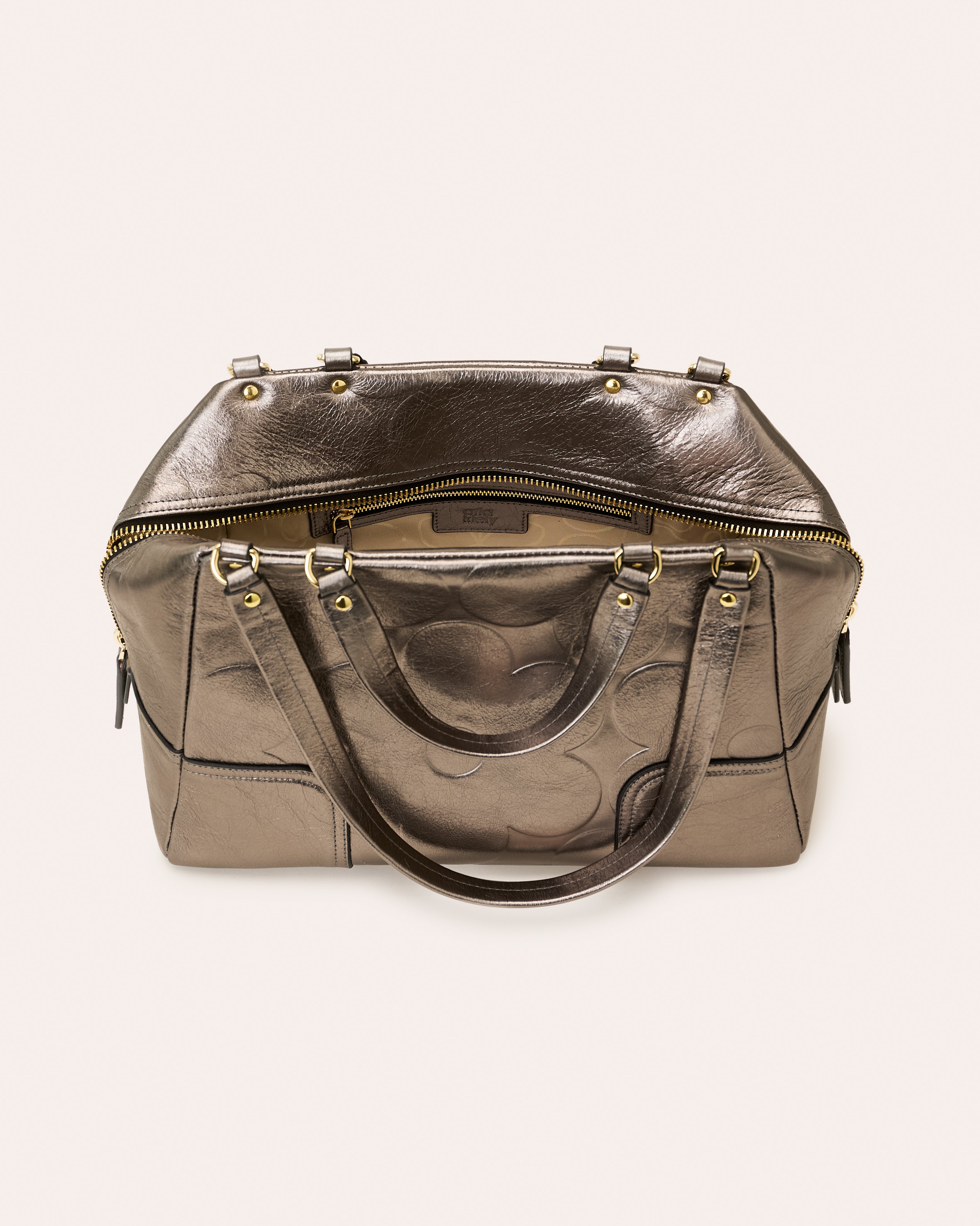 Opera Leather Shoulder Bag - Flower Power Mercury