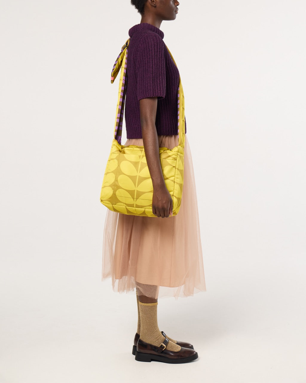 Reversible Puffy Crossbody - Solid Stem Gorse and Heather
