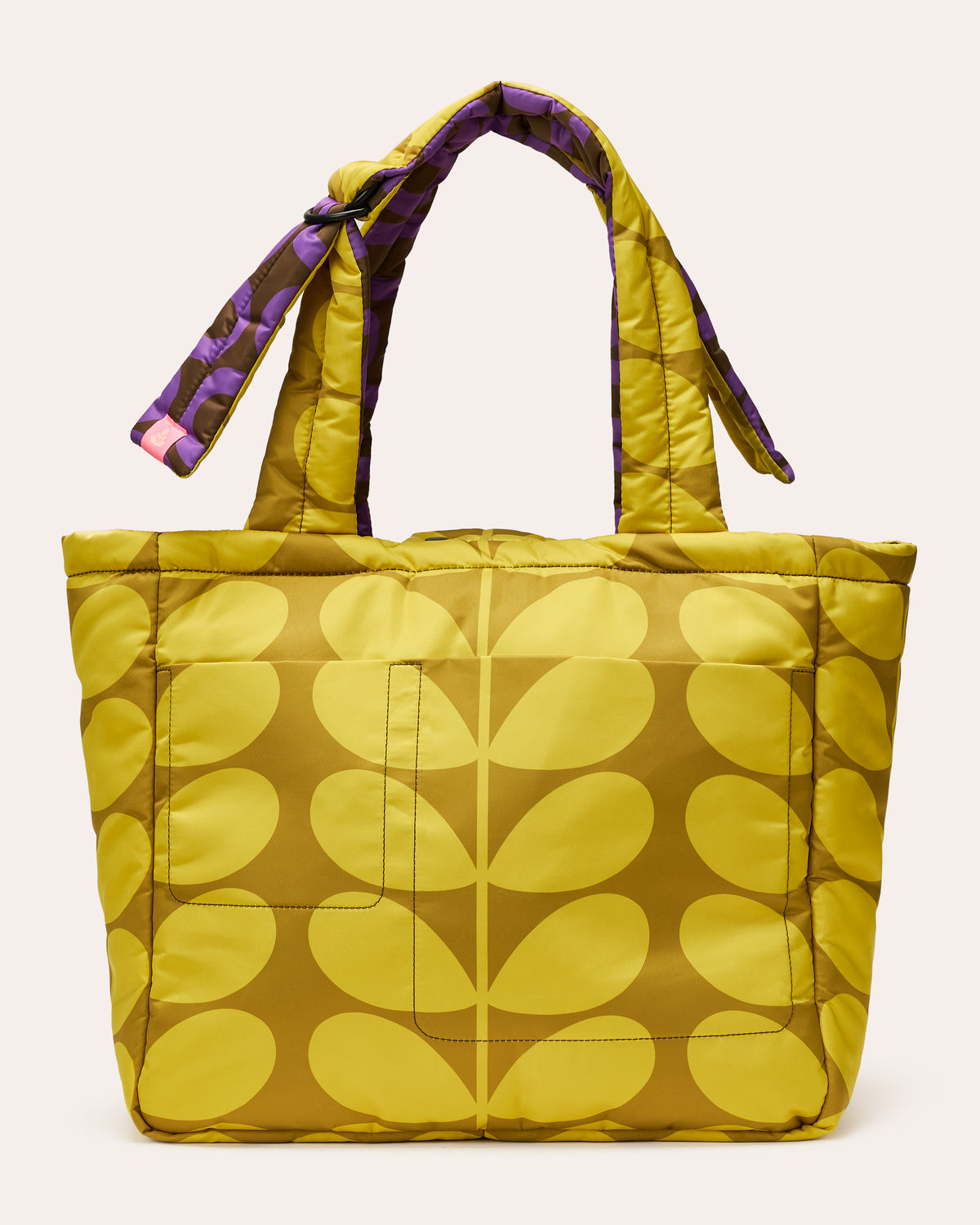 Reversible Puffy Tote - Solid Stem Gorse and Heather
