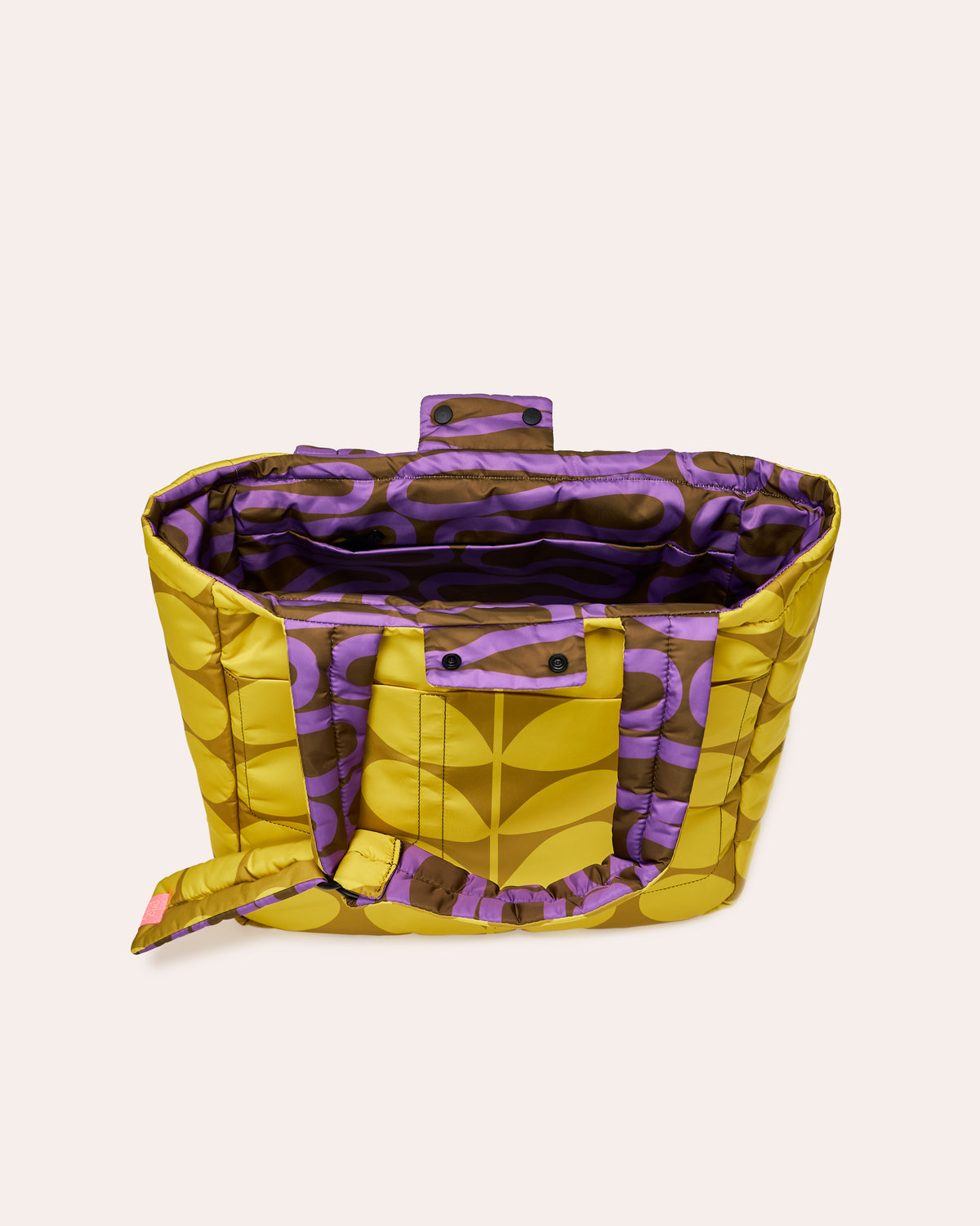 Reversible Puffy Tote - Solid Stem Gorse and Heather