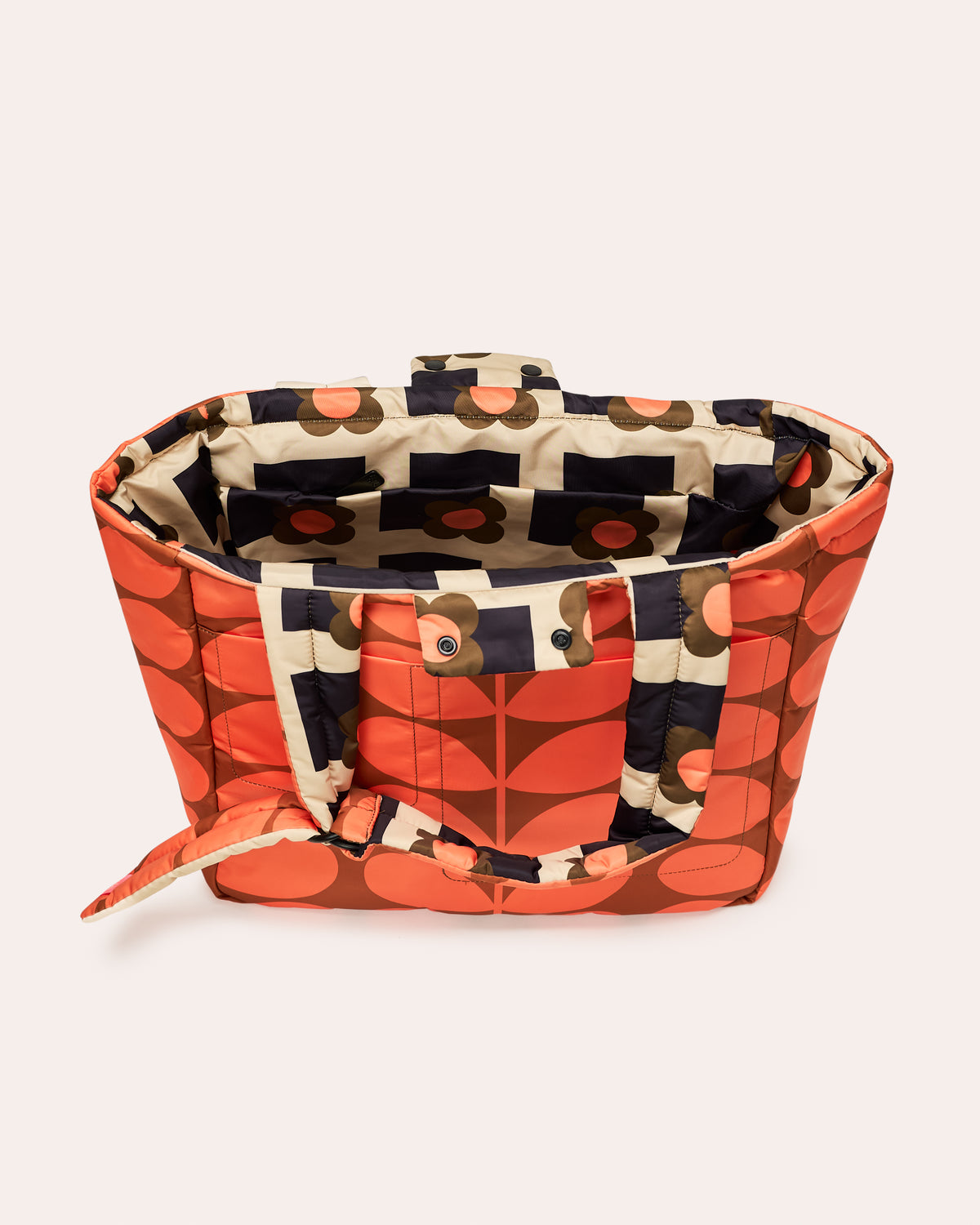 Reversible Puffy Tote - Solid Stem Marmalade and Clementine