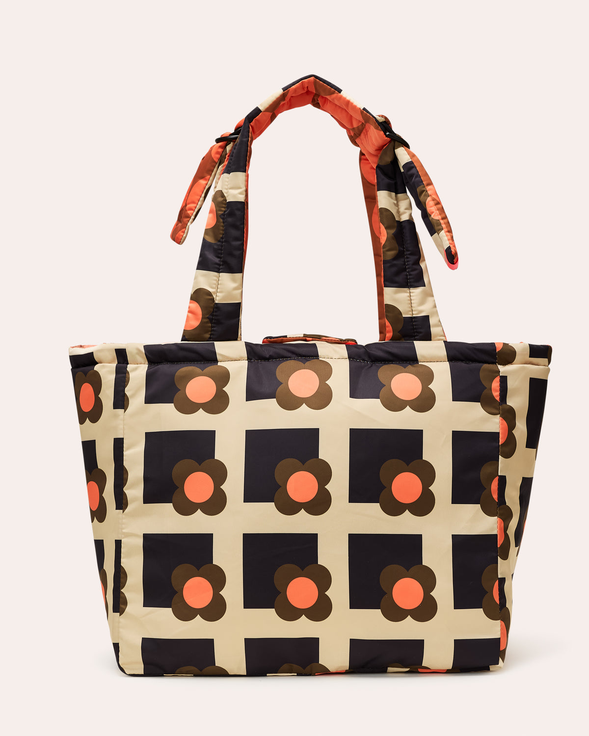Reversible Puffy Tote - Solid Stem Marmalade and Clementine