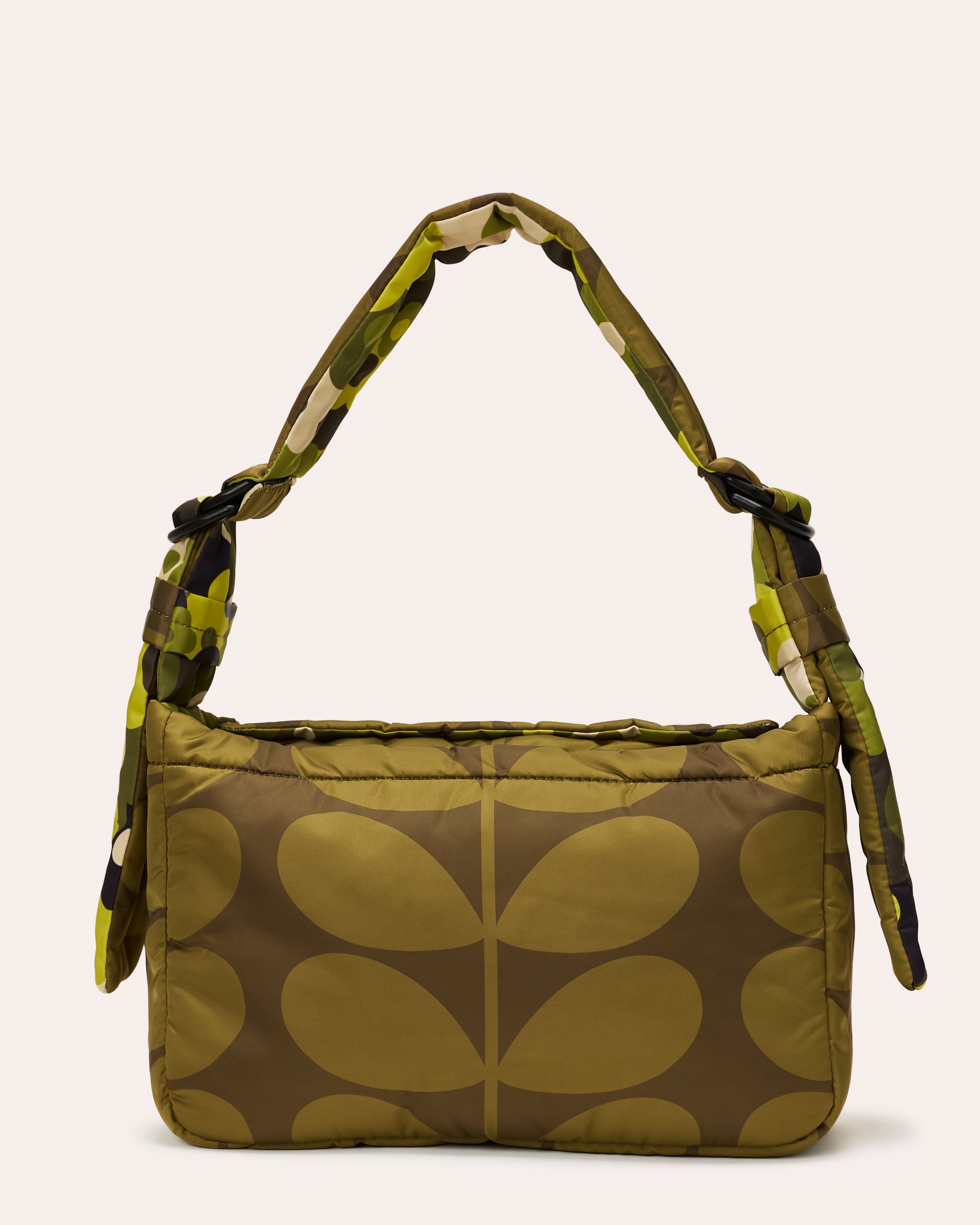 Reversible Puffy Shoulder Bag - Solid Stem Khaki and Fern