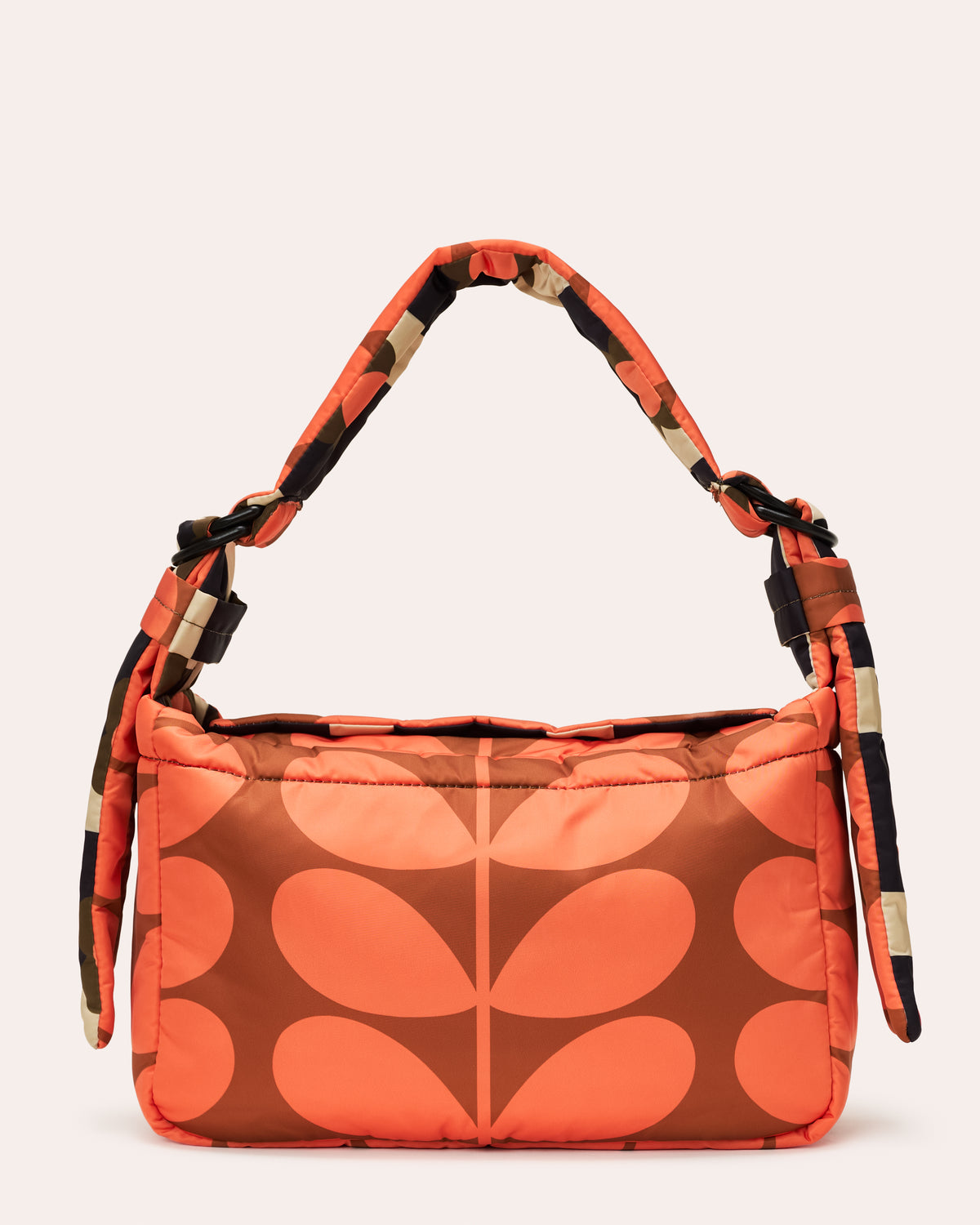 Reversible Puffy Shoulder Bag - Solid Stem Marmalade and Clementine