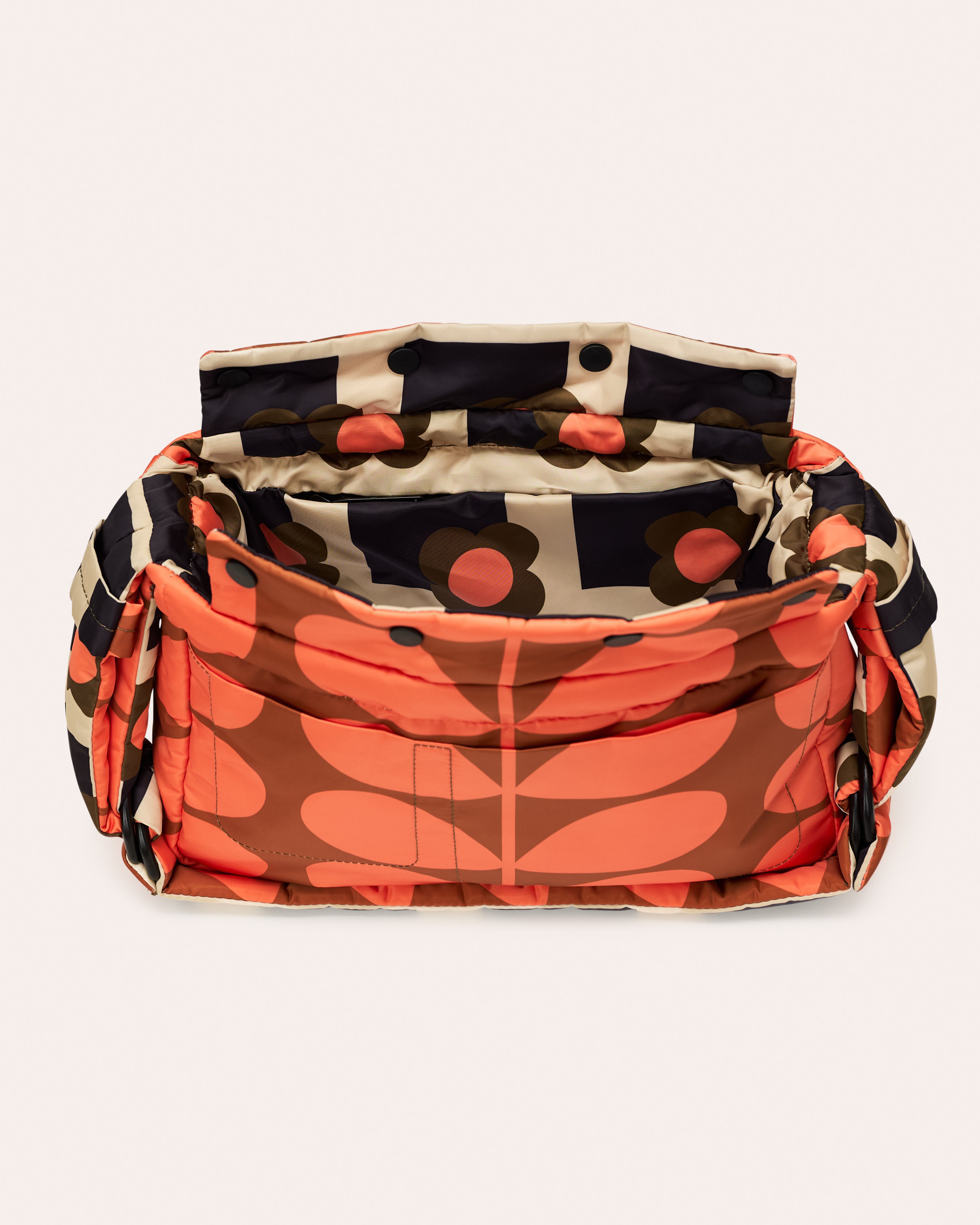 Reversible Puffy Shoulder Bag - Solid Stem Marmalade and Clementine
