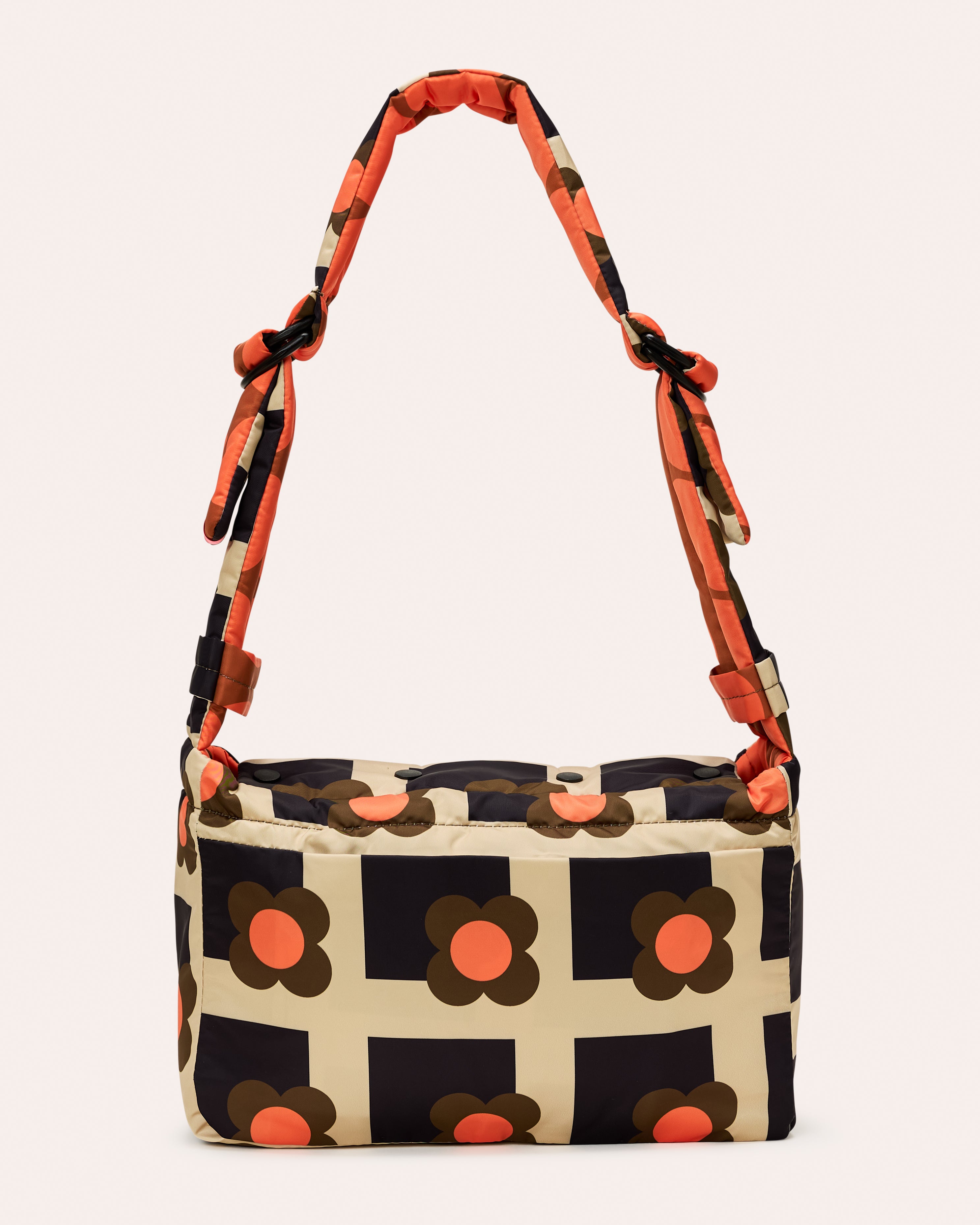 Reversible Puffy Shoulder Bag - Solid Stem Marmalade and Clementine
