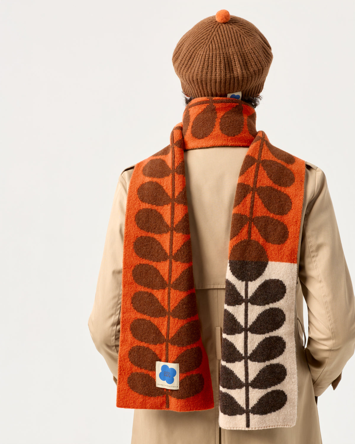 Duo Scarf - Sixties Stem Turmeric/Spaniel/Black