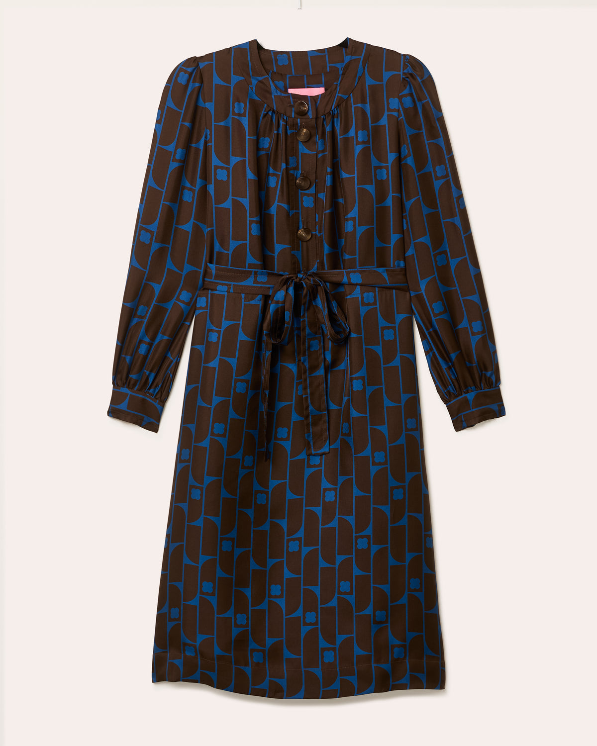 Dora Silk Dress - Metro Tile Ink