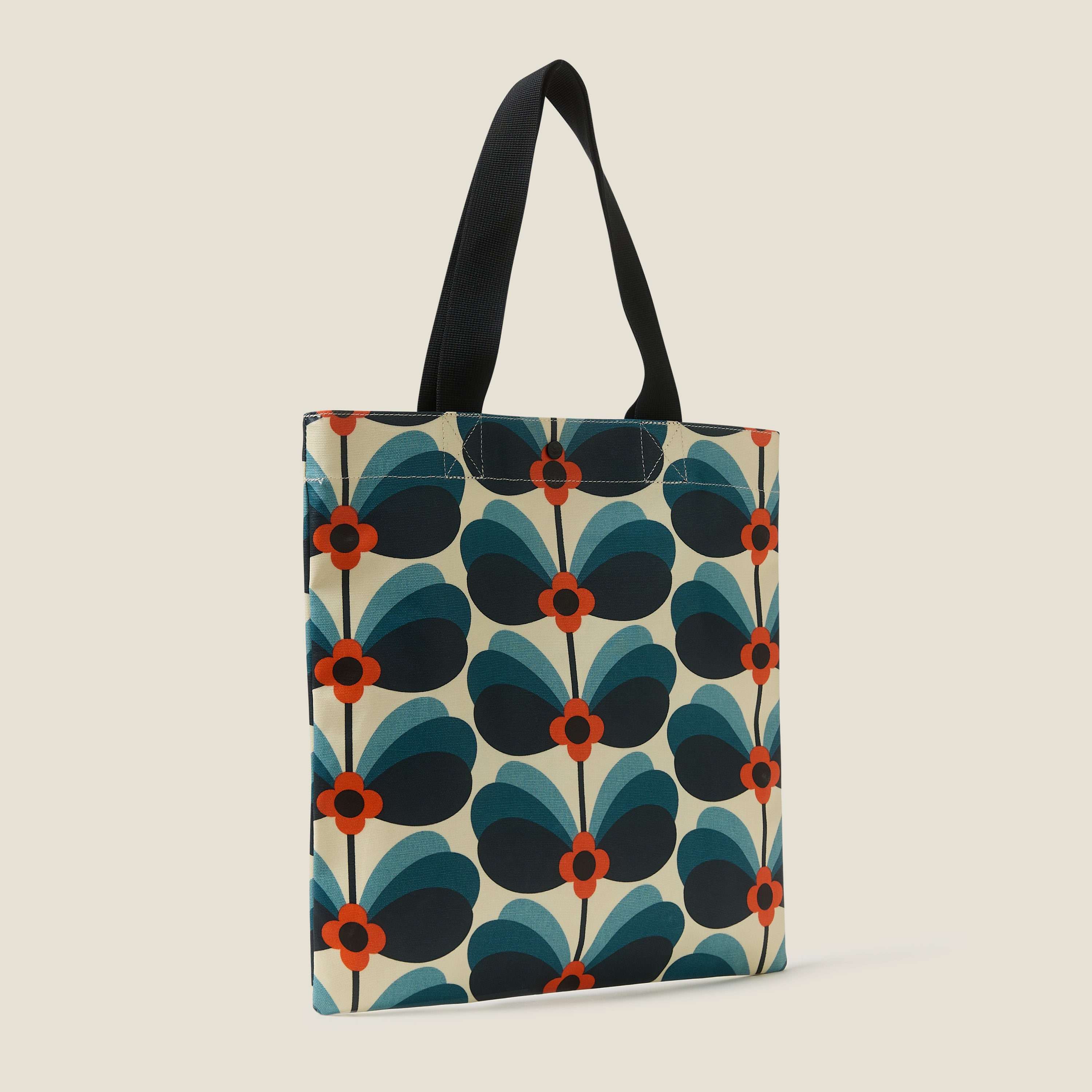 Rollaway Book Bag - Butterfly Flower Stem Navy