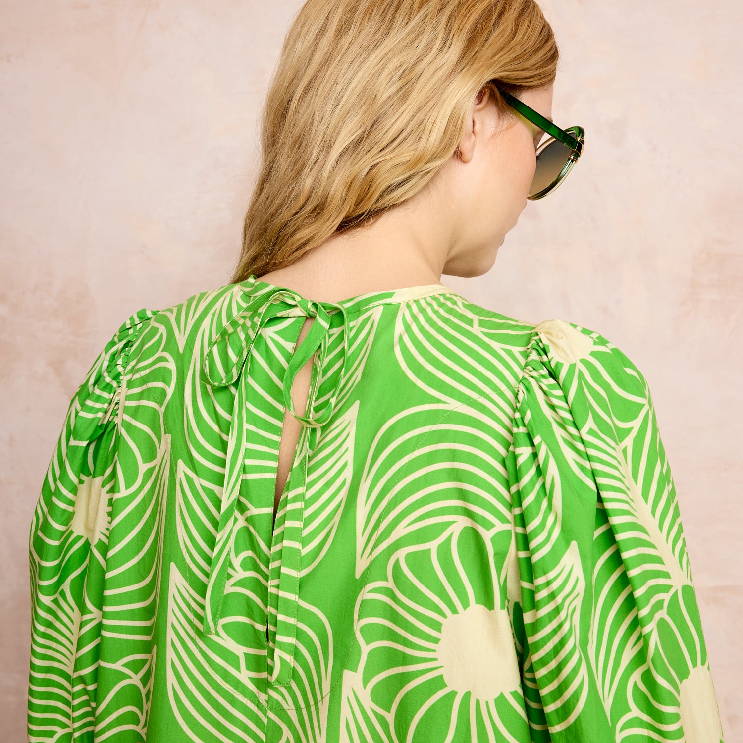 Bella Puff Sleeve Dress Moonflower Spring Green