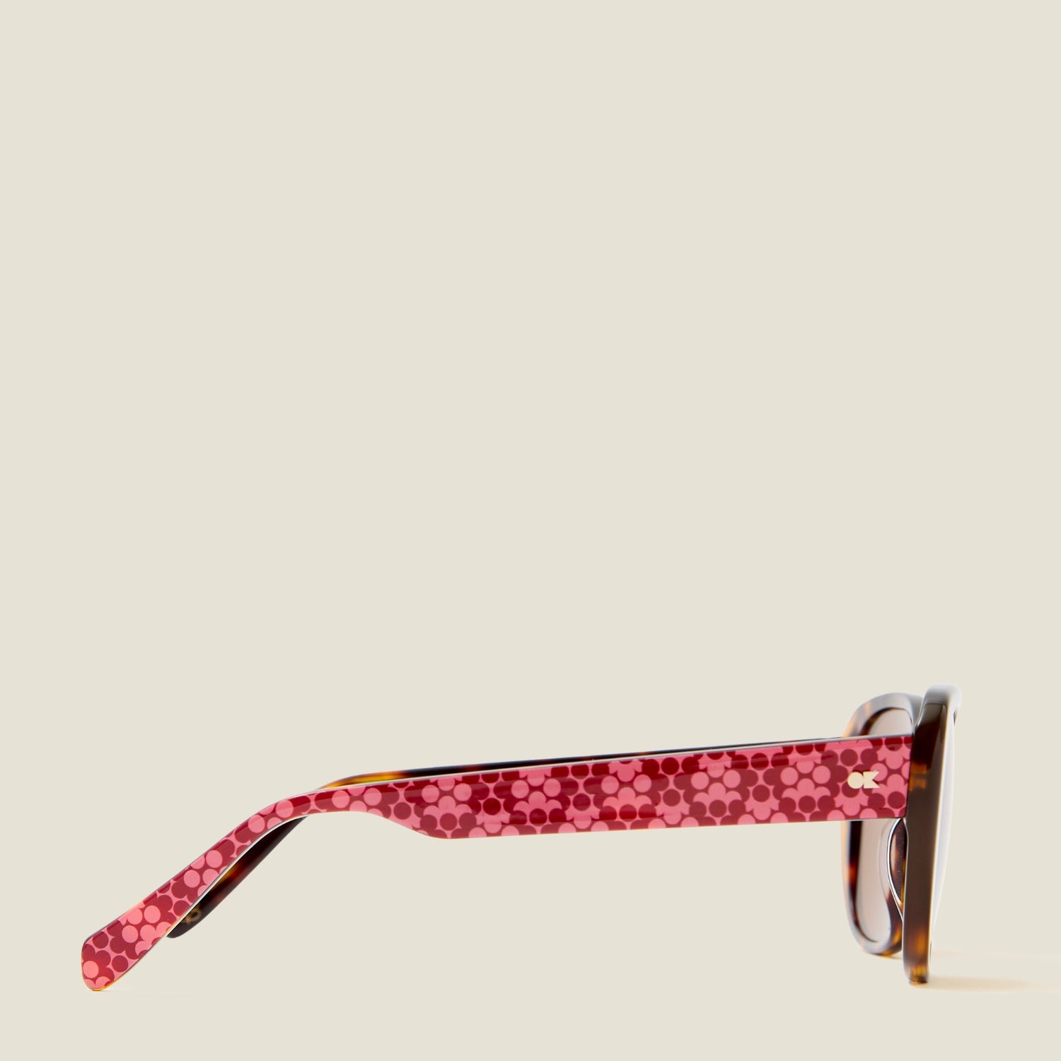Azalea Sunglasses - Tortoiseshell & Puzzle Flower Fuchsia