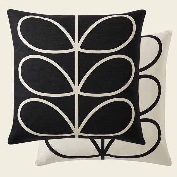 Front and rear view of the classic linear stem Orla Kiely cushion