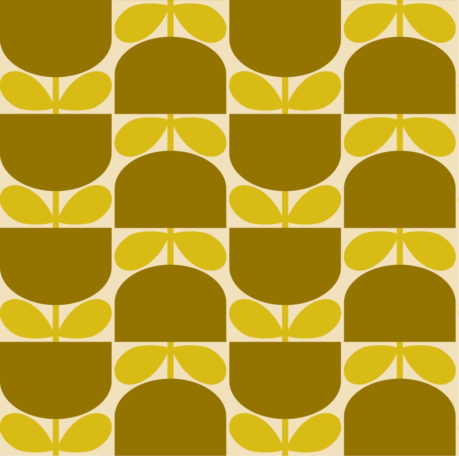 Block Stem Sunflower Wallpaper Sample