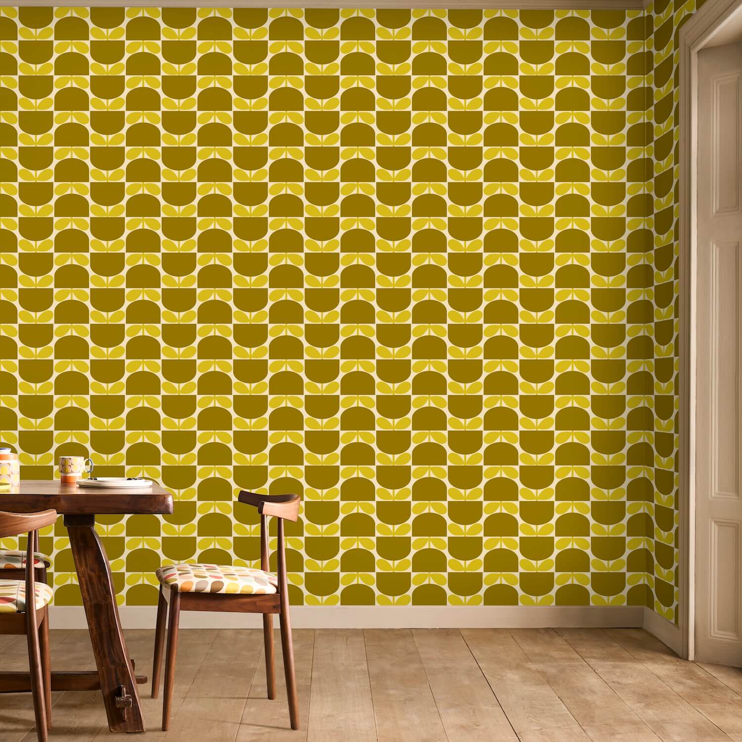 Block Stem Sunflower Wallpaper