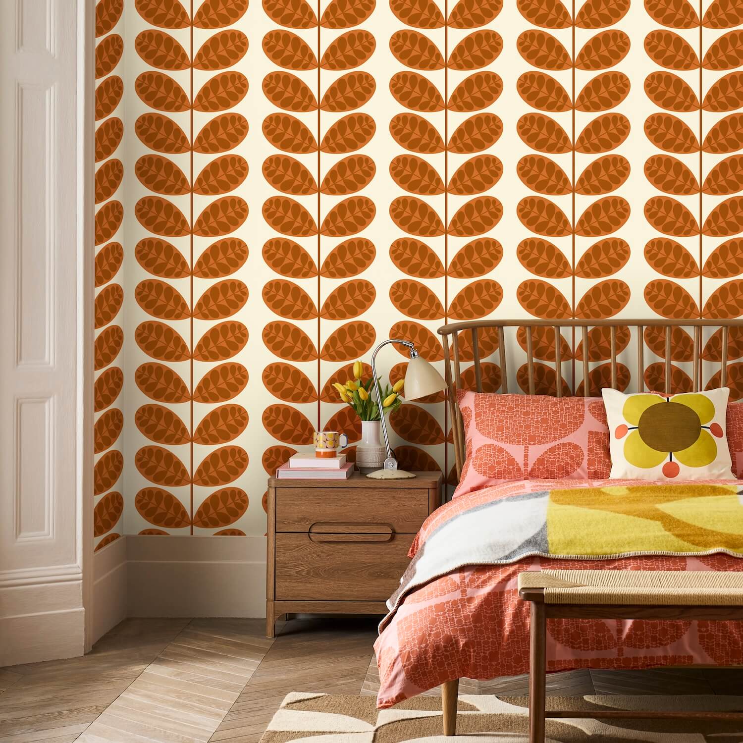 Botanica Orange Wallpaper